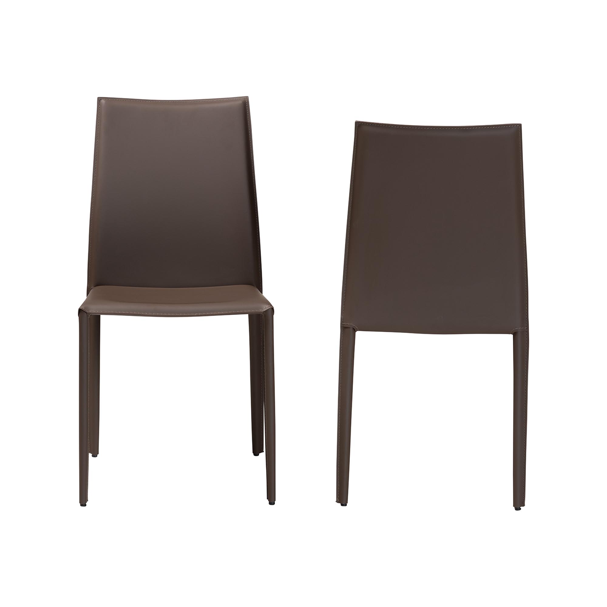 Baxton Studio Rockford Modern and Contemporary Taupe Bonded Leather Upholstered Dining Chair (Set of 2)