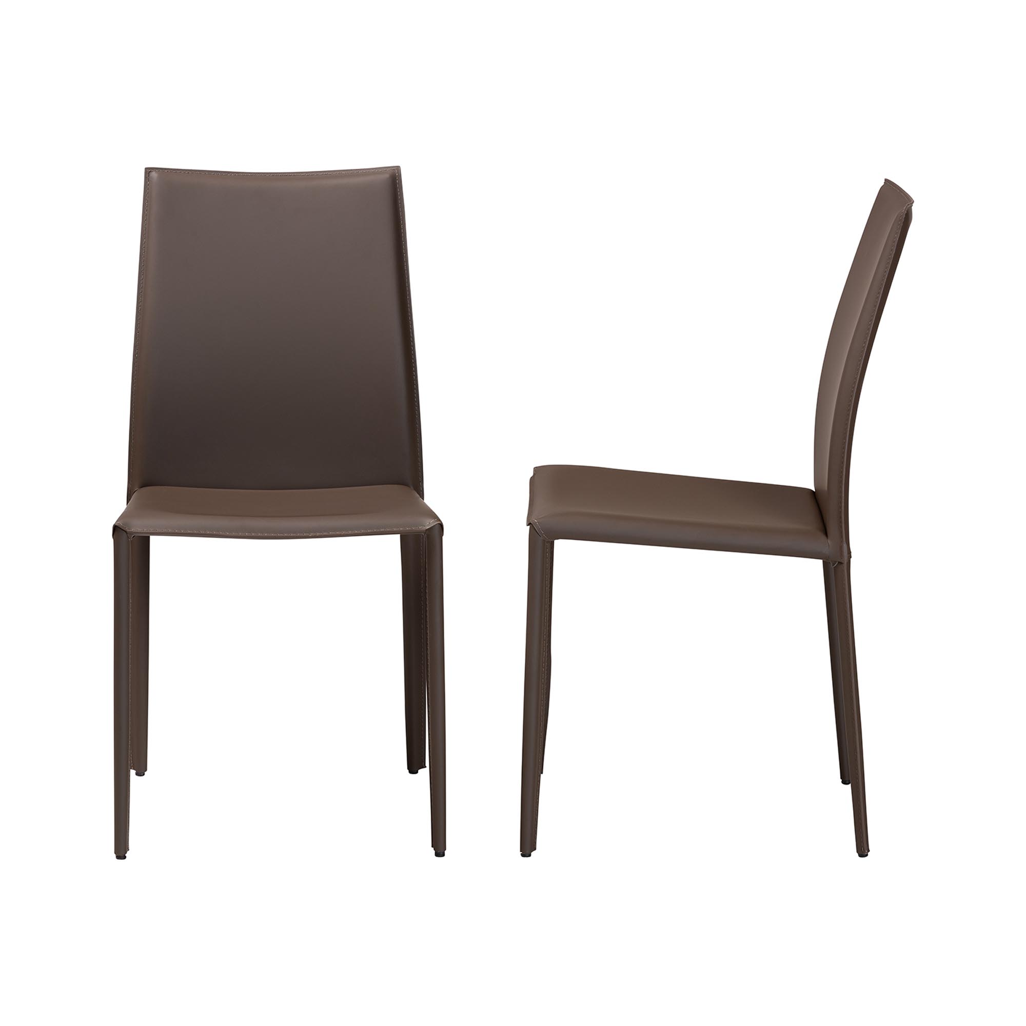 Baxton Studio Rockford Modern and Contemporary Taupe Bonded Leather Upholstered Dining Chair (Set of 2)