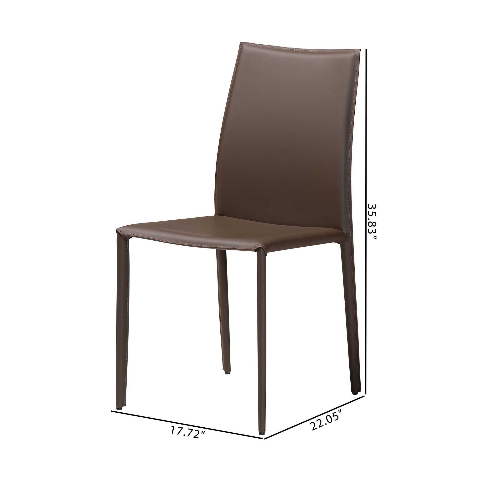 Baxton Studio Rockford Modern and Contemporary Taupe Bonded Leather Upholstered Dining Chair (Set of 2)