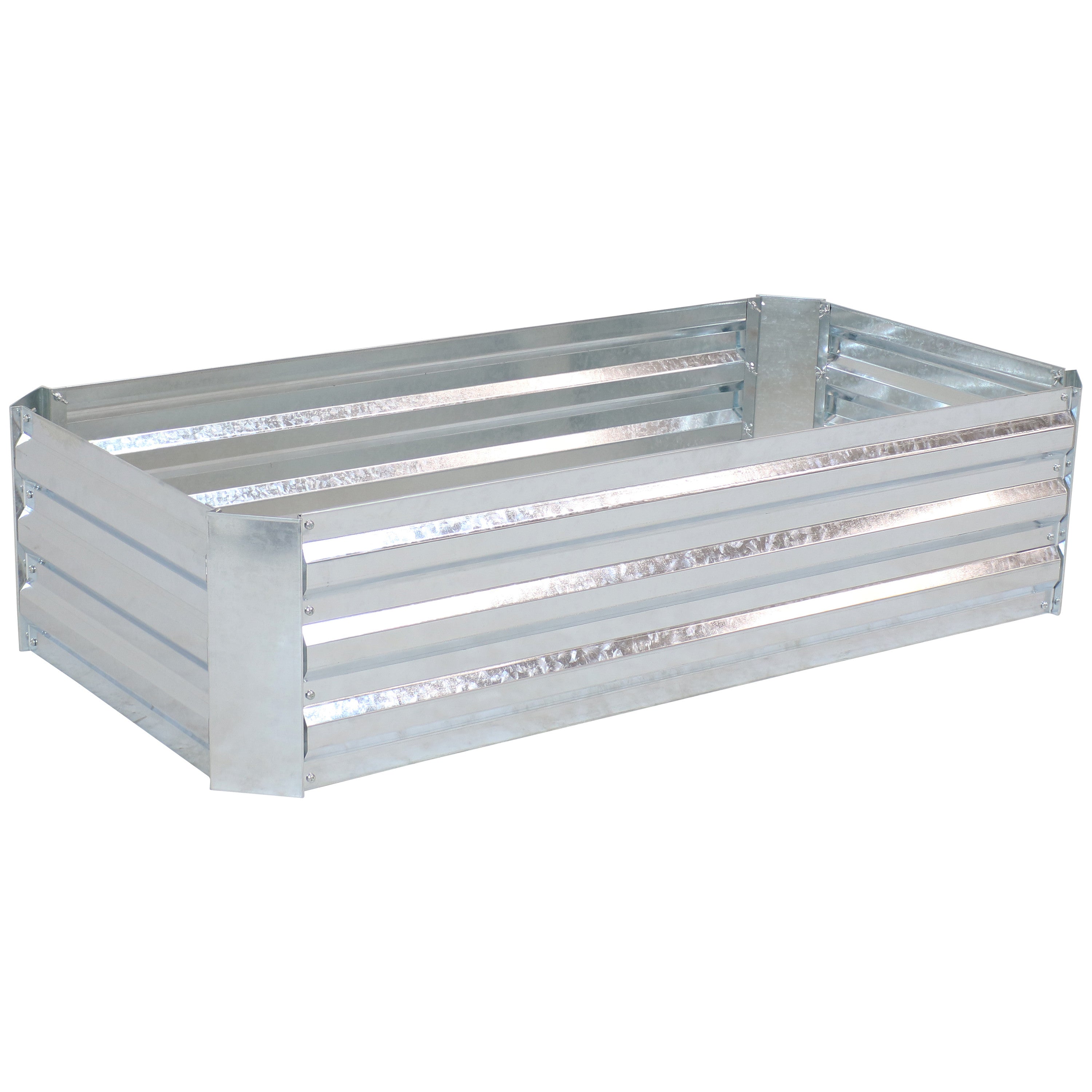 12" X 48" Silver Metal Rectangular Raised Garden Bed