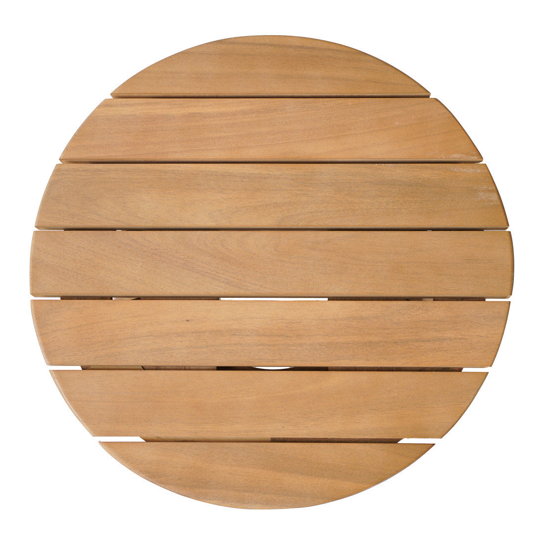 16" Natural Solid Wood Round Outdoor Side Table