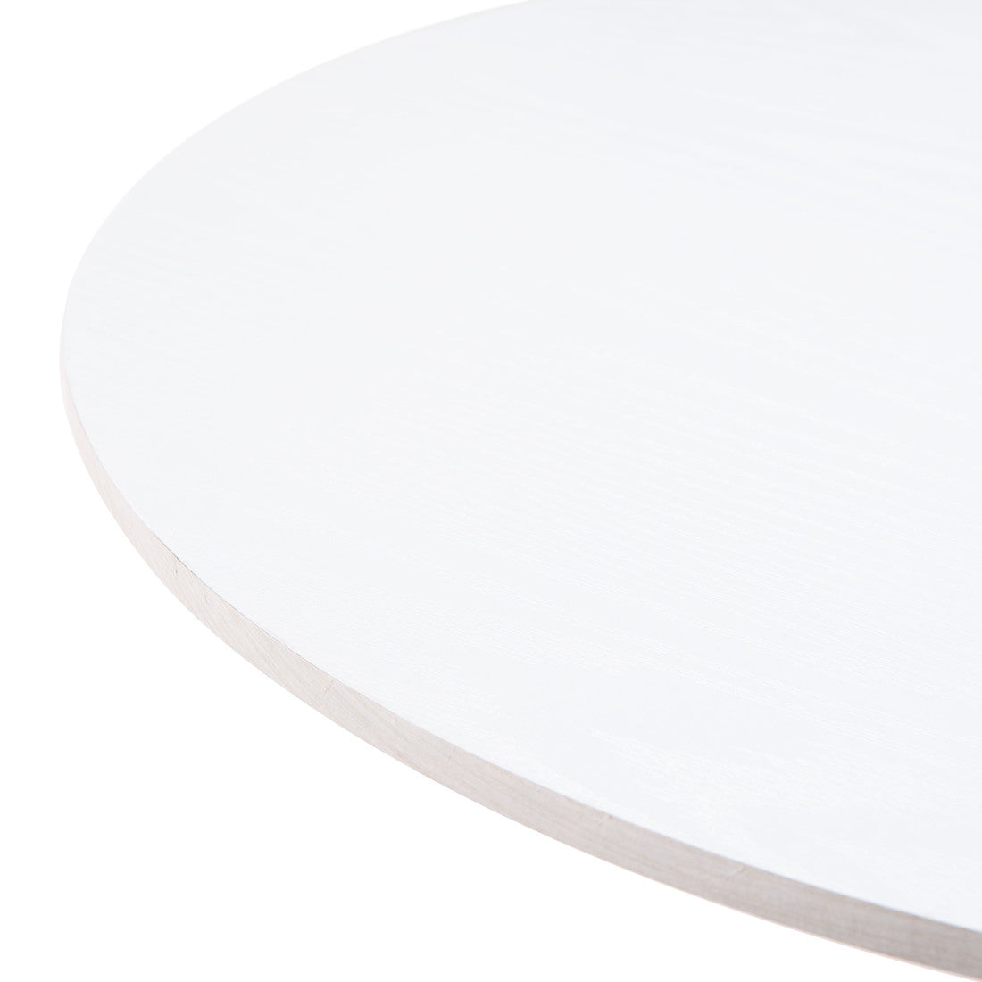 24" White and Gold Wood and Steel Rounded Bar Table