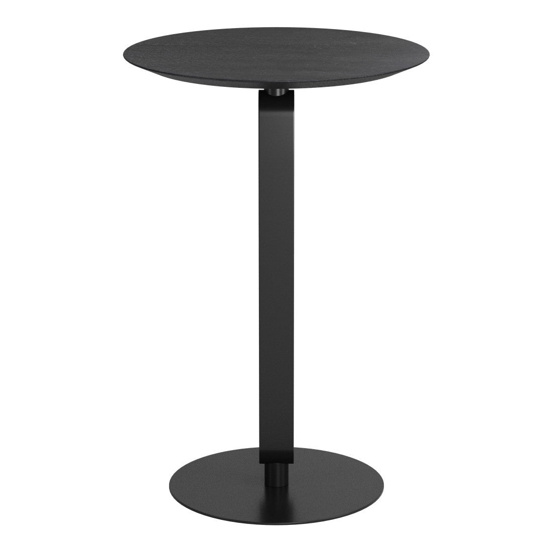 24" Black Wood and Steel Rounded Bar Table