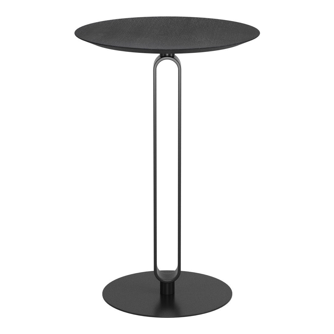 24" Black Wood and Steel Rounded Bar Table