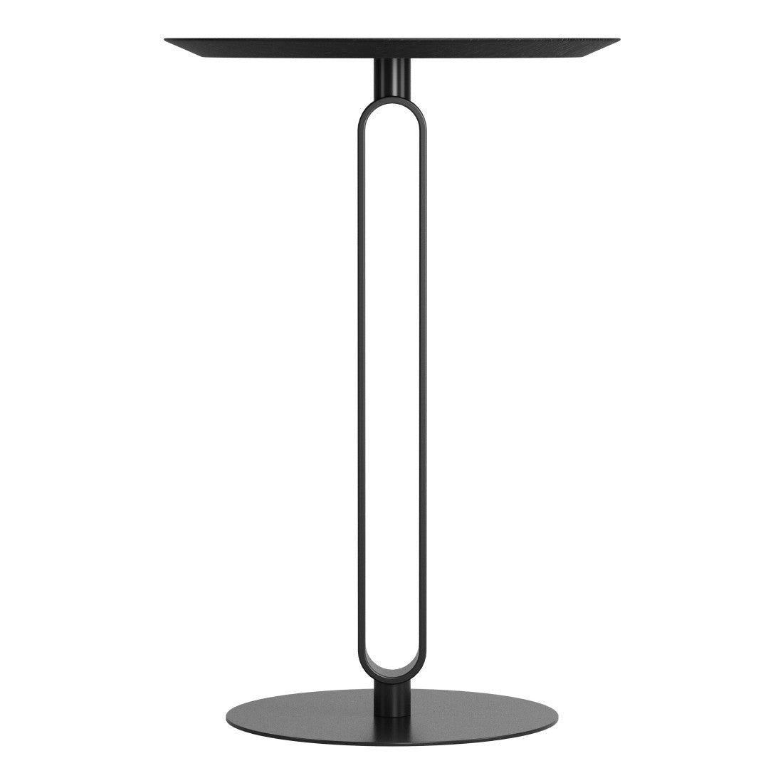 24" Black Wood and Steel Rounded Bar Table