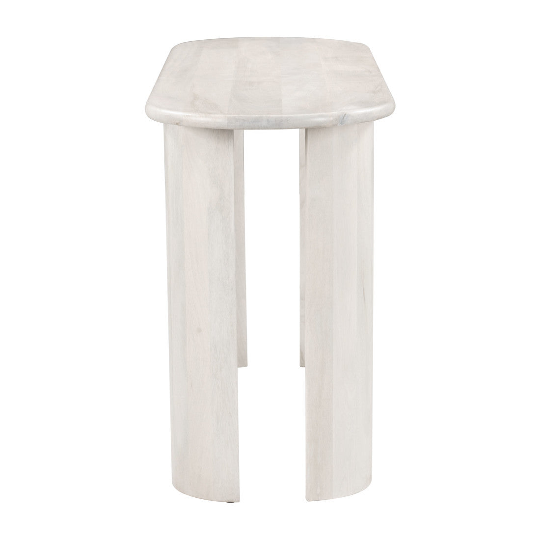 58" White Solid Wood Oval Console Table