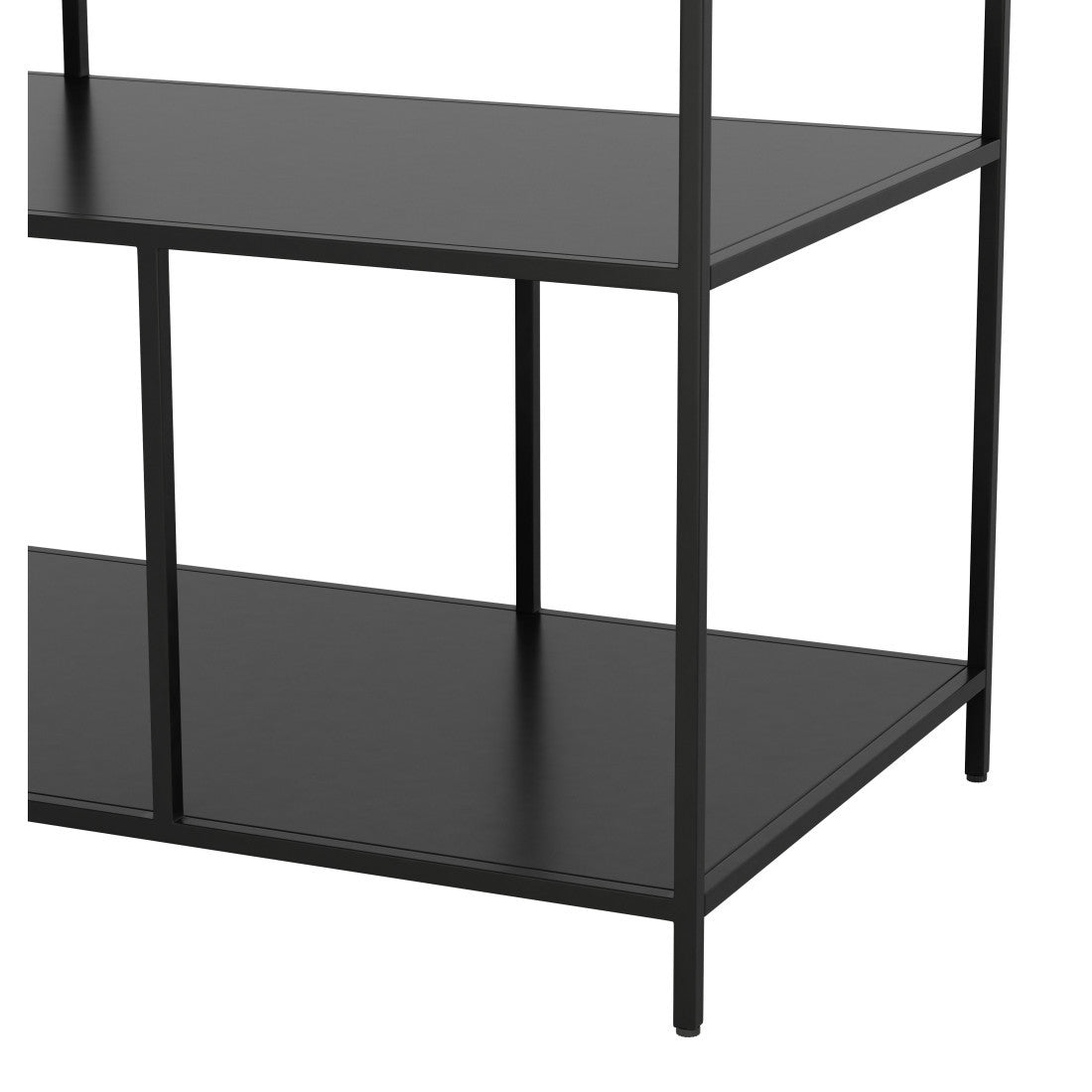 54" White and Black Genuine Marble and Steel Frame Console Table With Two Shelves