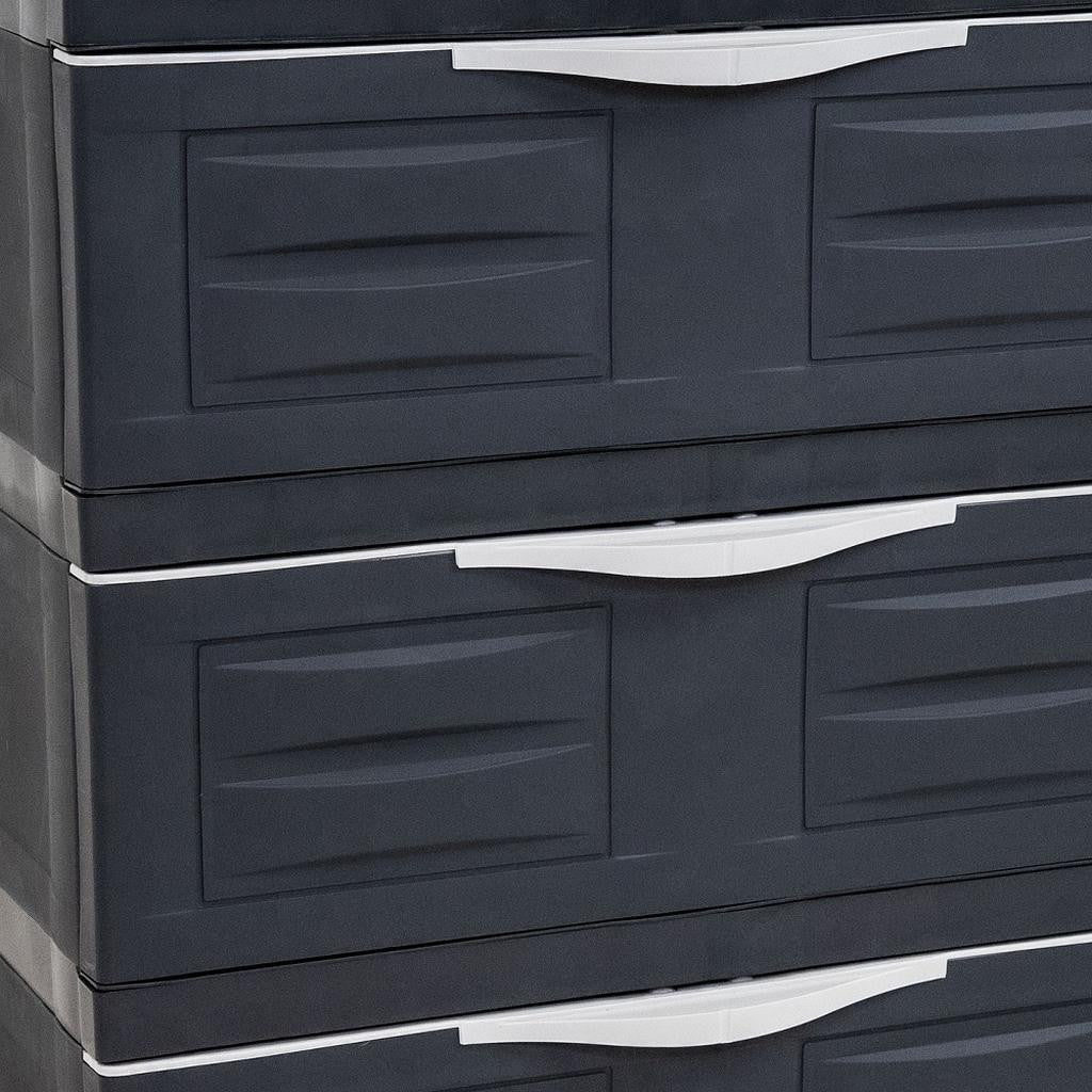 23" Charcoal Heavy Duty Plastic Cabinet With Three Drawers