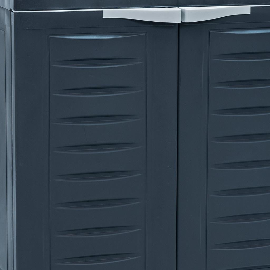 23" Charcoal Plastic Accent Cabinet With Two Doors