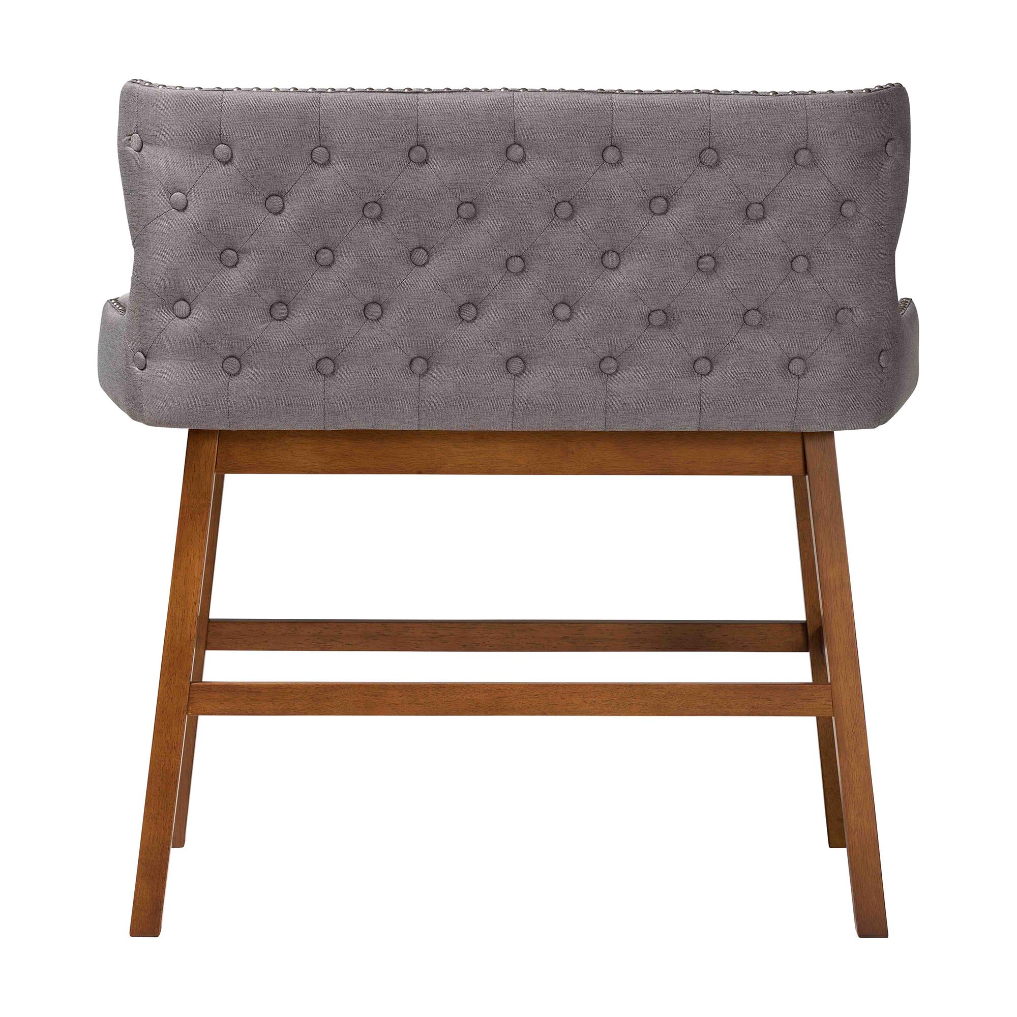 Baxton Studio Gradisca Modern and Contemporary Grey Fabric Button-tufted Upholstered Bar Bench Banquette