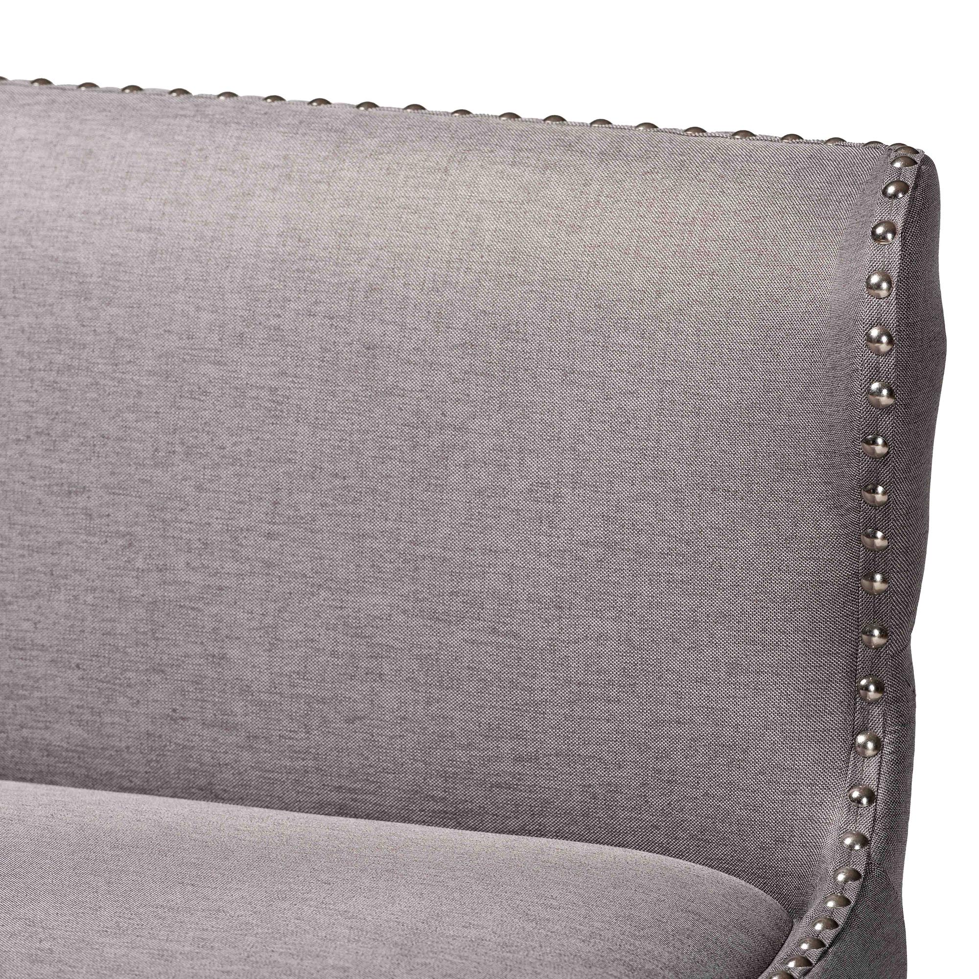 Baxton Studio Gradisca Modern and Contemporary Grey Fabric Button-tufted Upholstered Bar Bench Banquette