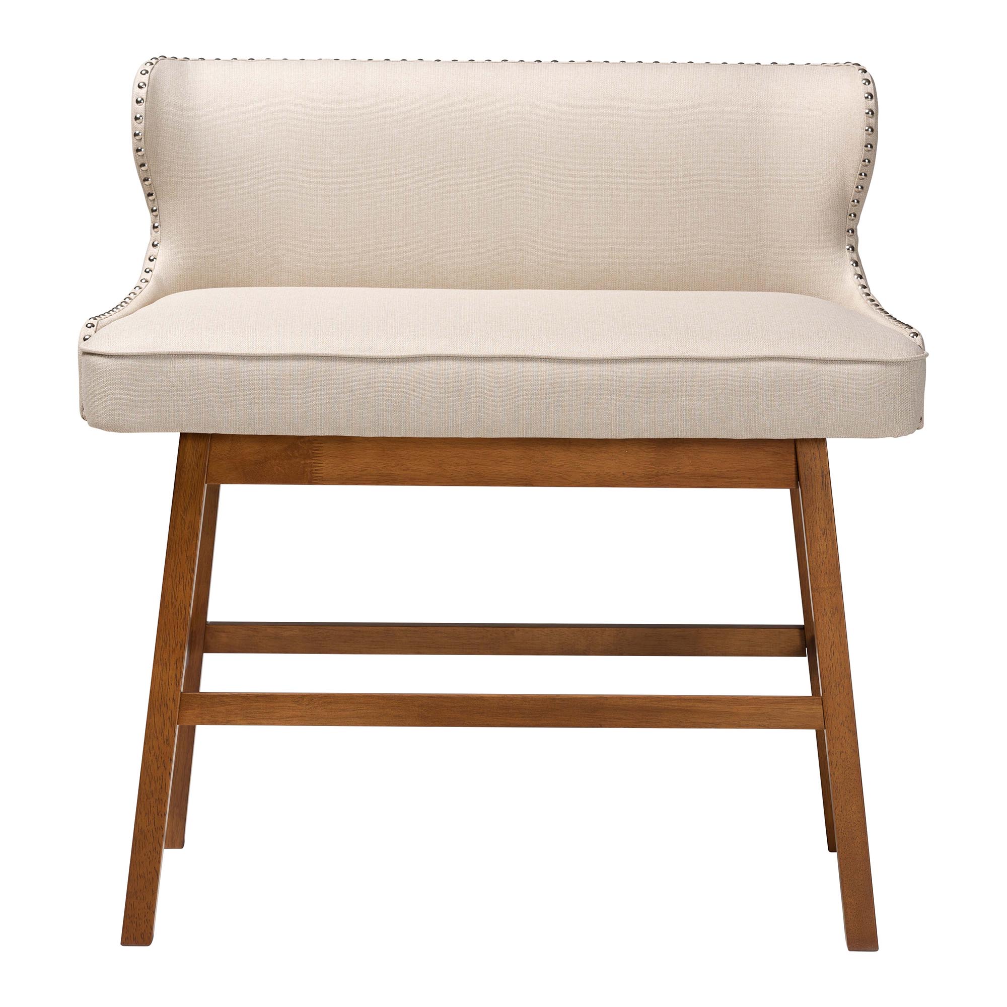 Baxton Studio Gradisca Modern and Contemporary Light Beige Fabric Button-tufted Upholstered Bar Bench Banquette