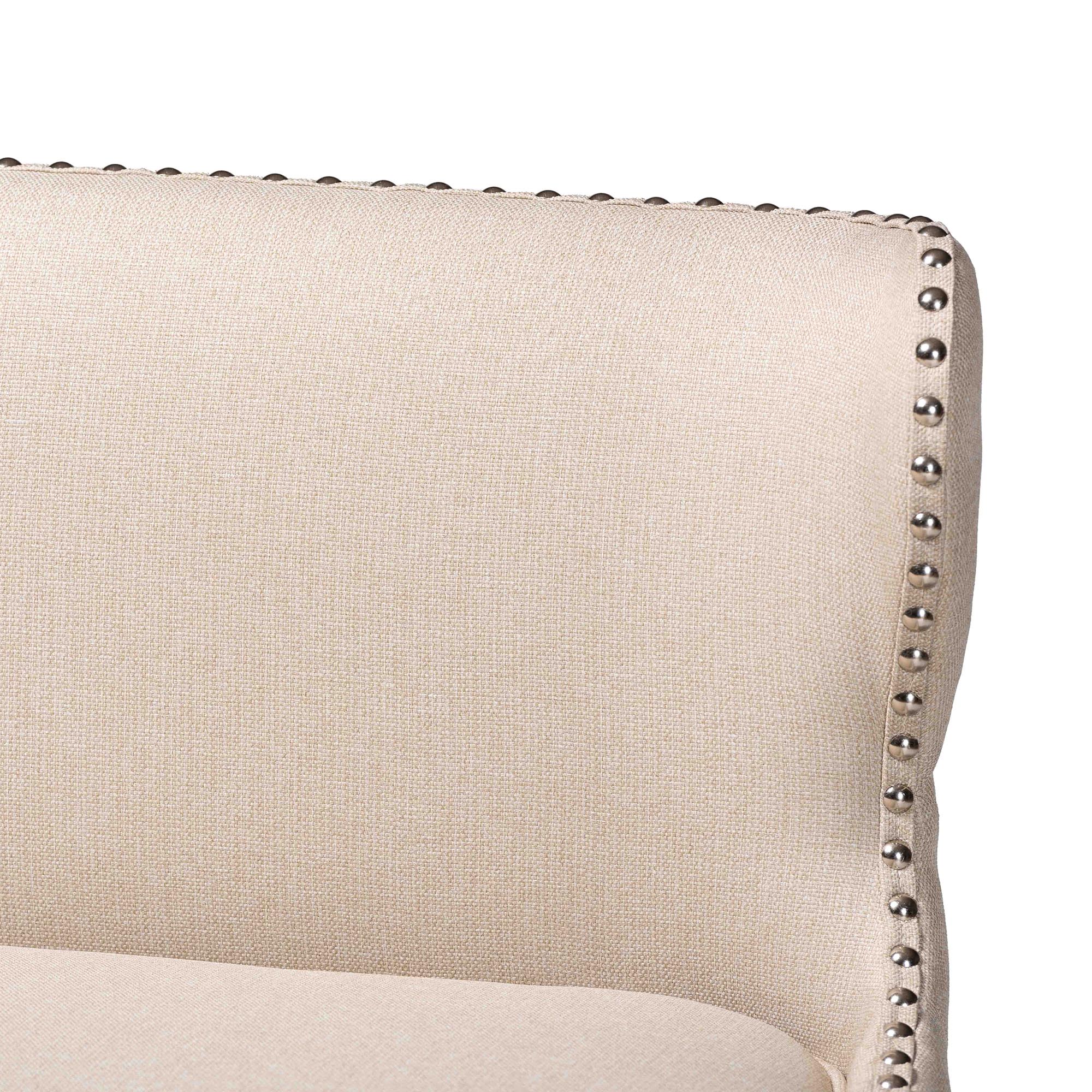 Baxton Studio Gradisca Modern and Contemporary Light Beige Fabric Button-tufted Upholstered Bar Bench Banquette