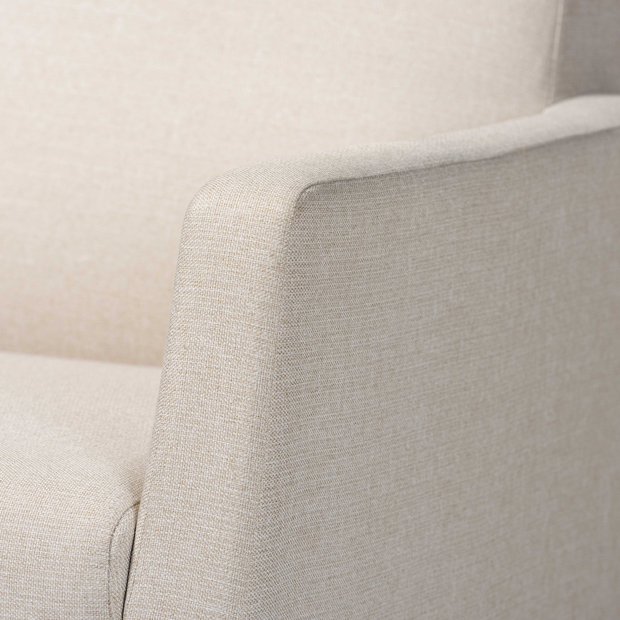 Baxton Studio Yashiya Mid-century Retro Modern Light Beige Fabric Upholstered Rocking Chair