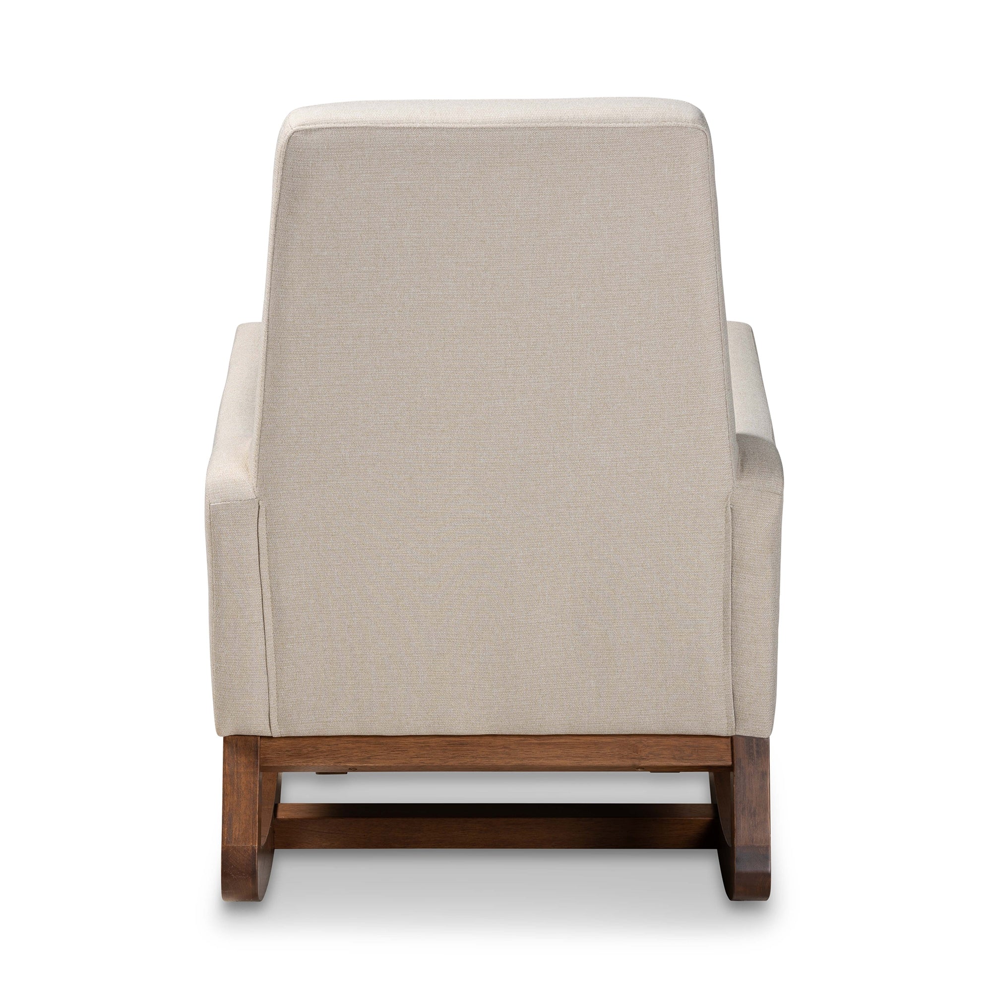 Baxton Studio Yashiya Mid-century Retro Modern Light Beige Fabric Upholstered Rocking Chair and Ottoman Set