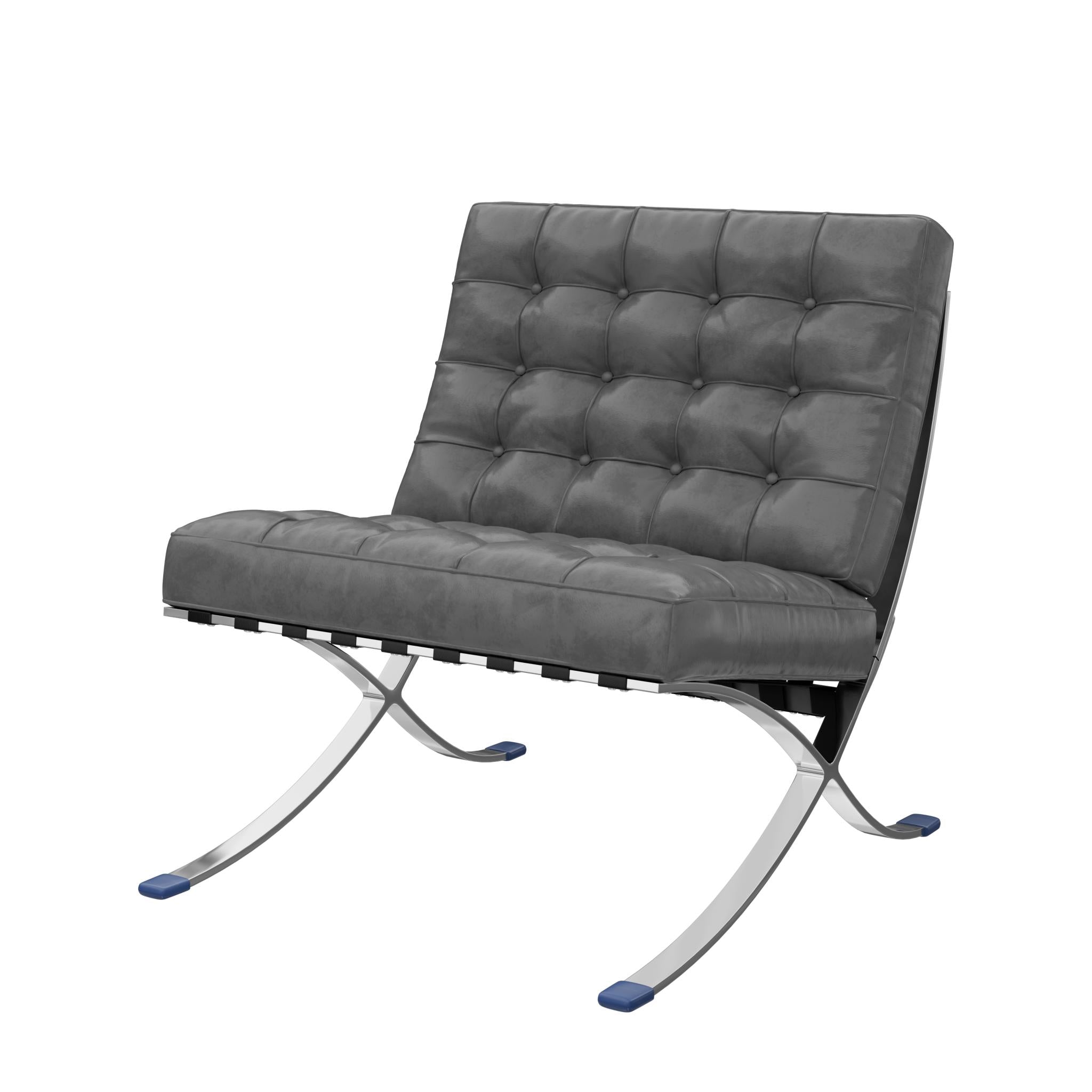 30" Dark Gray and Silver Faux Leather and Stainless Steel Folding Lounge Chair