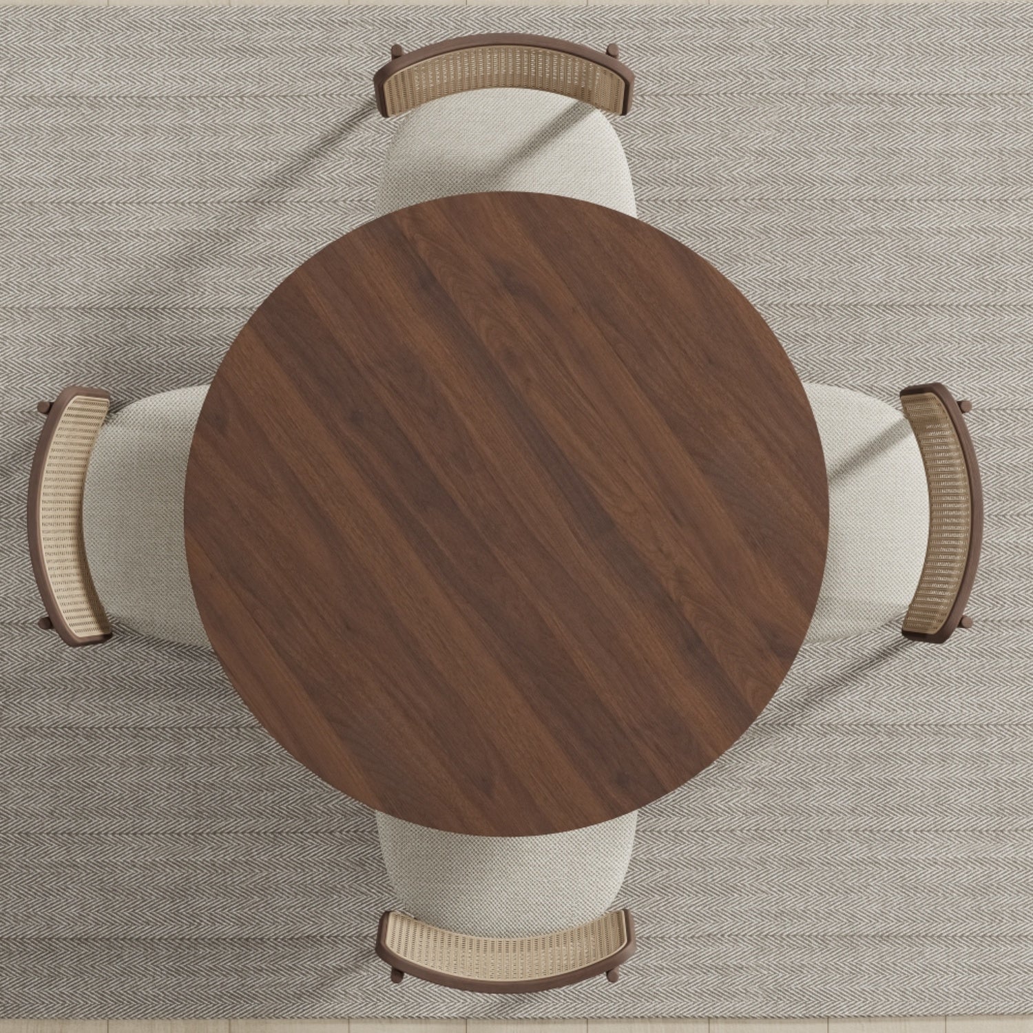 42" Brown Wood Pedestal Base Round Top Dining Table
