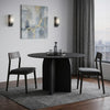 42" Black Wood Pedestal Base Round Top Dining Table