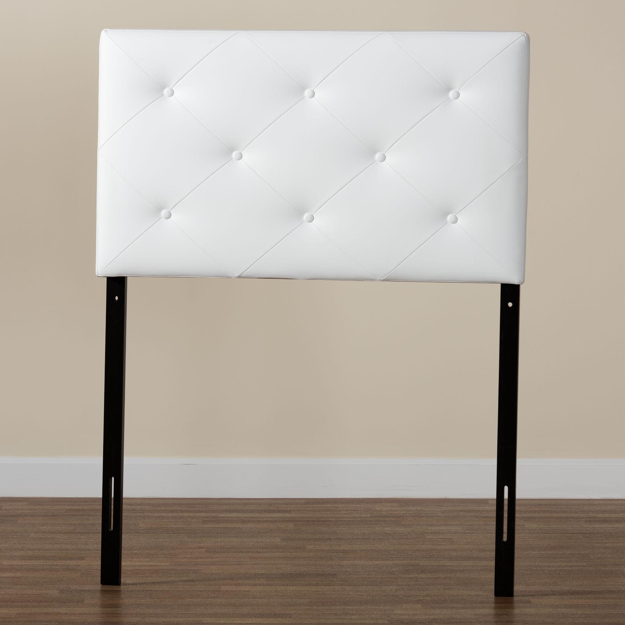 Baxton Studio Baltimore Modern and Contemporary White Faux Leather Upholstered Twin Size Headboard