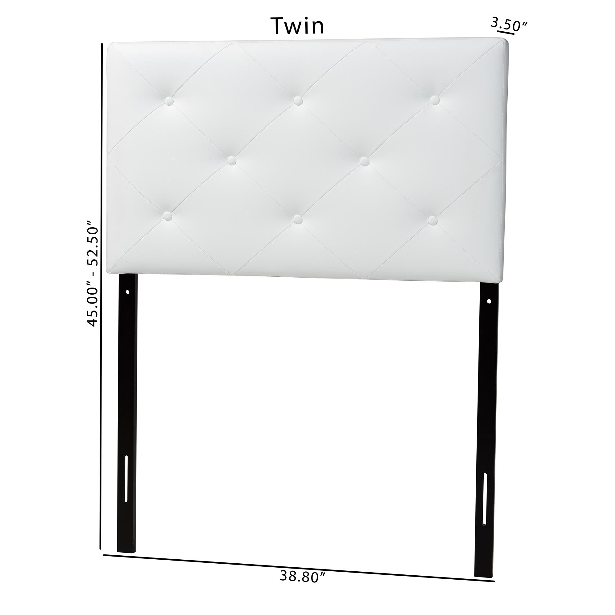 Baxton Studio Baltimore Modern and Contemporary White Faux Leather Upholstered Twin Size Headboard