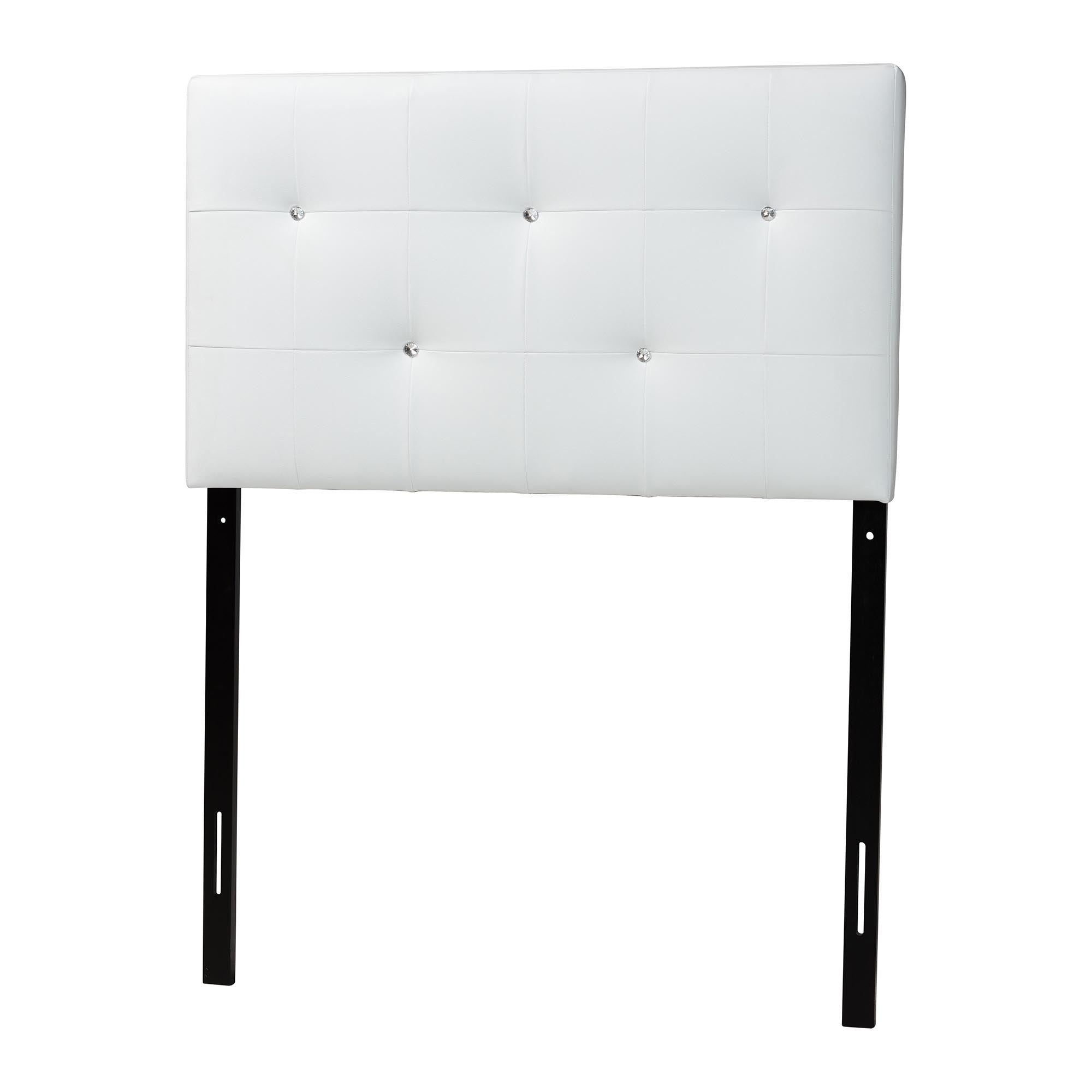 Baxton Studio Kirchem Modern and Contemporary White Faux Leather Upholstered Twin Size Headboard