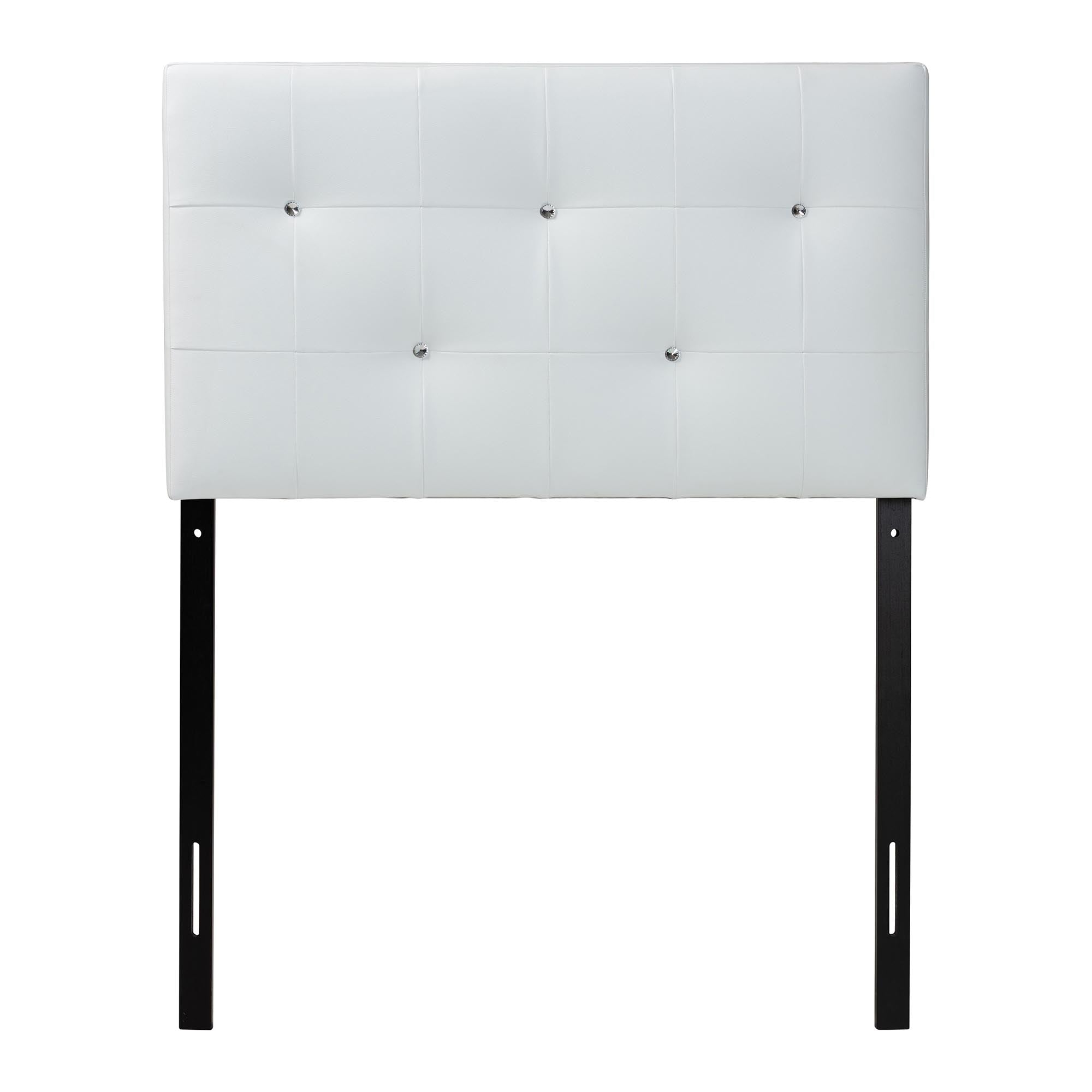 Baxton Studio Kirchem Modern and Contemporary White Faux Leather Upholstered Twin Size Headboard