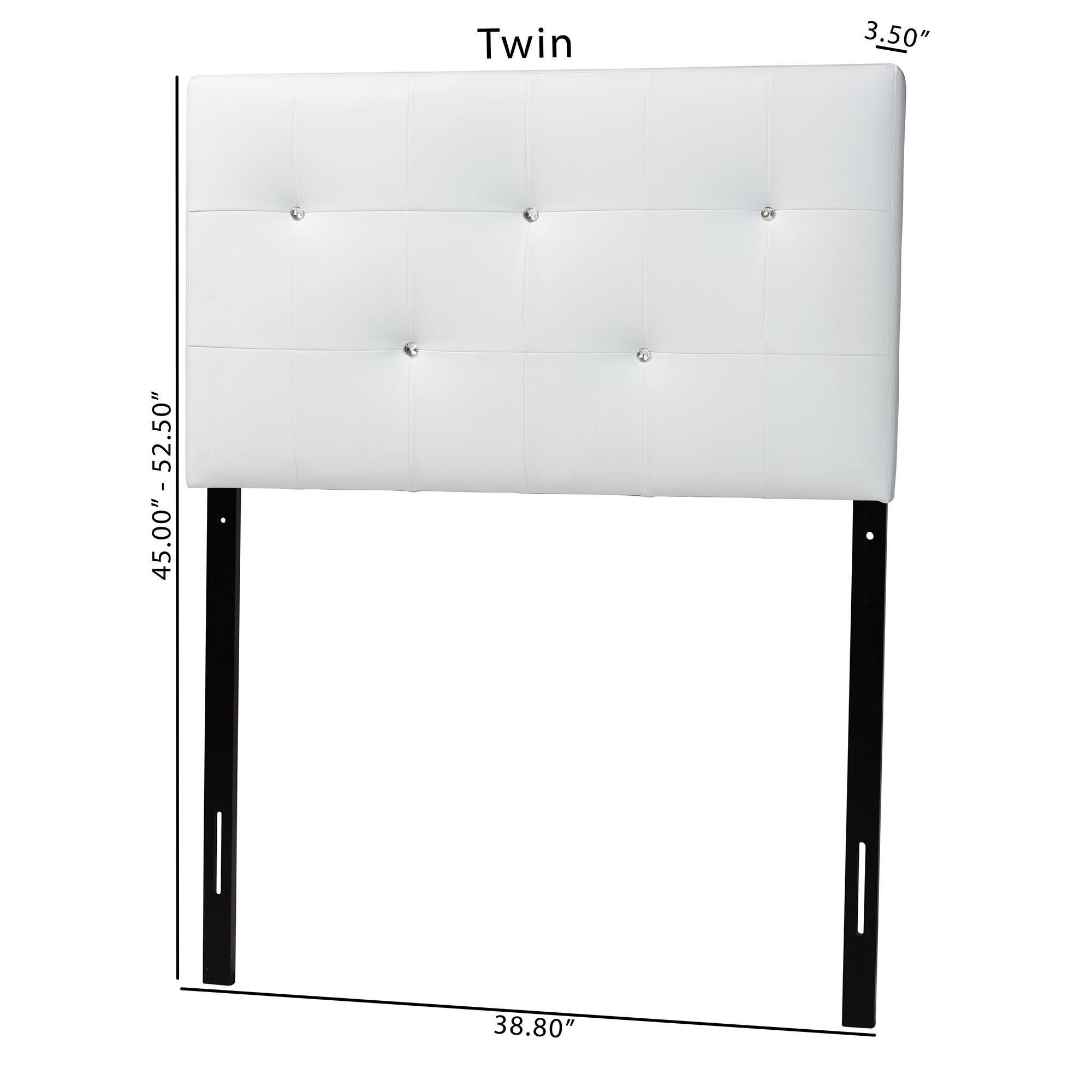 Baxton Studio Kirchem Modern and Contemporary White Faux Leather Upholstered Twin Size Headboard
