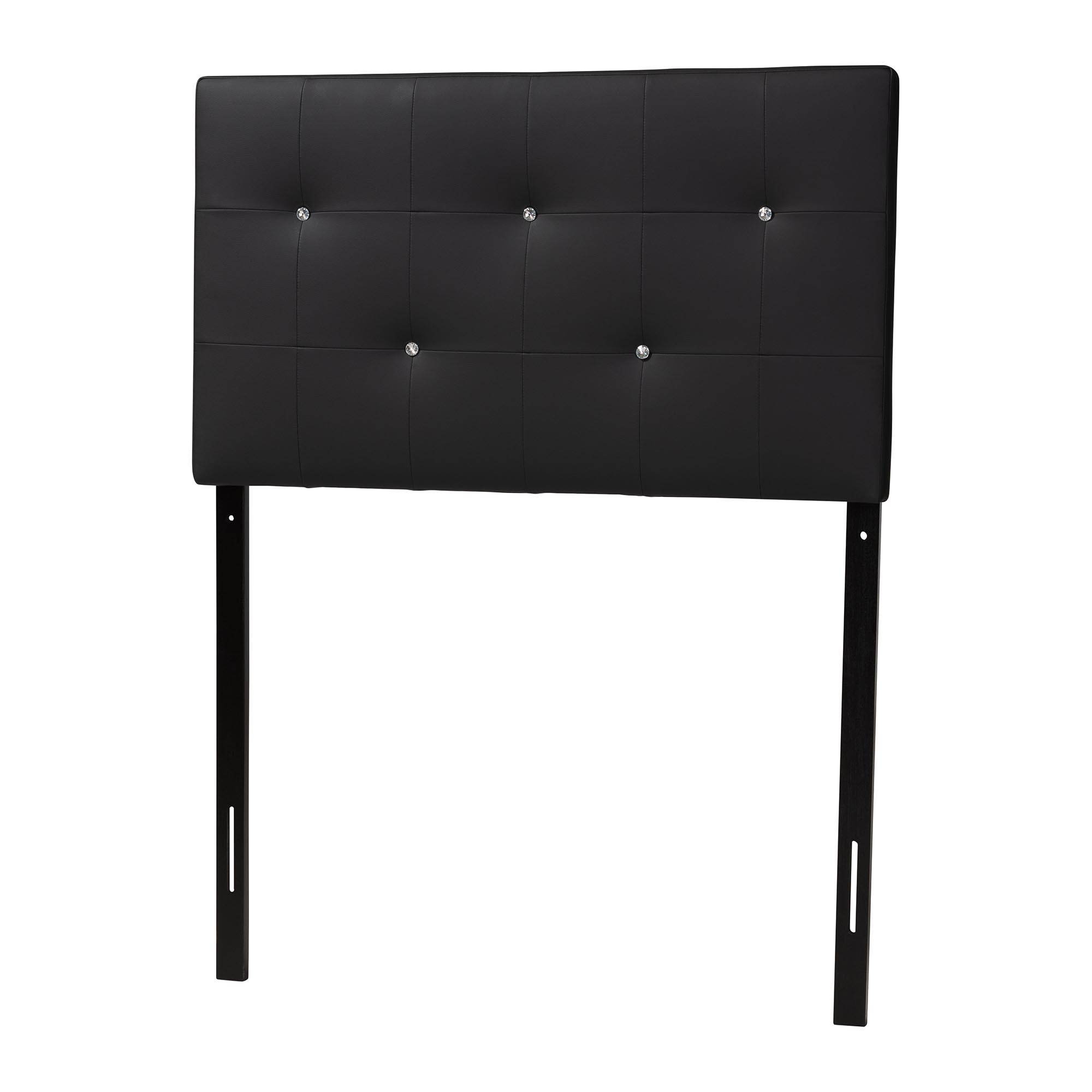 Baxton Studio Kirchem Modern and Contemporary Black Faux Leather Upholstered Twin Size Headboard