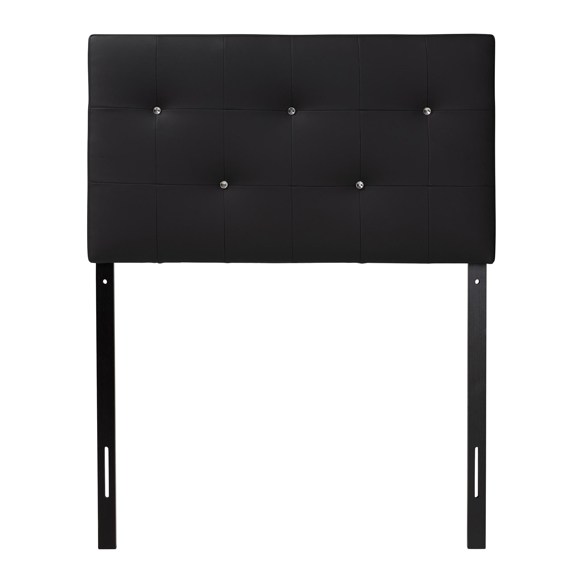 Baxton Studio Kirchem Modern and Contemporary Black Faux Leather Upholstered Twin Size Headboard