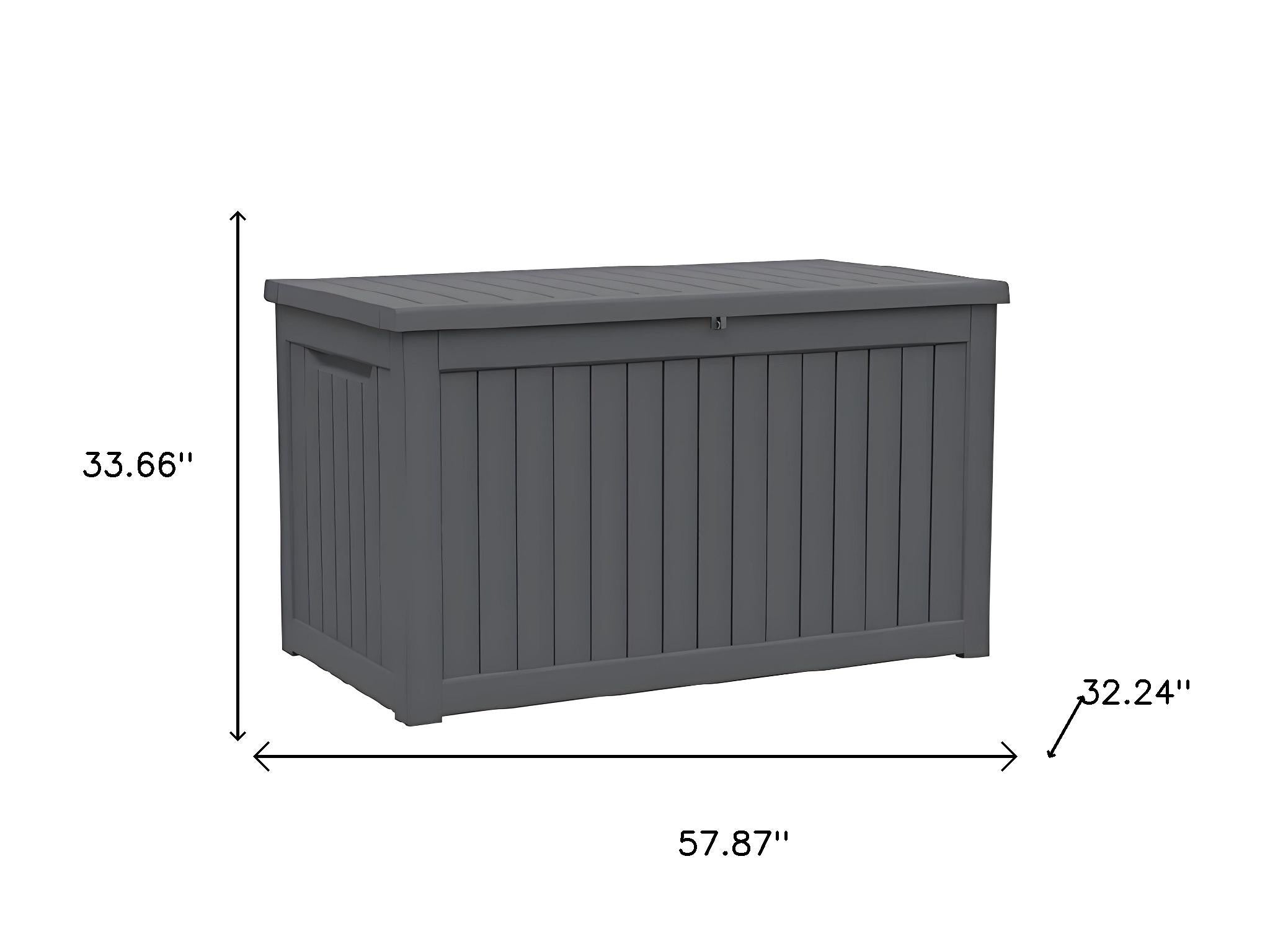58" Black Polypropylene Water Resistant Deck Box