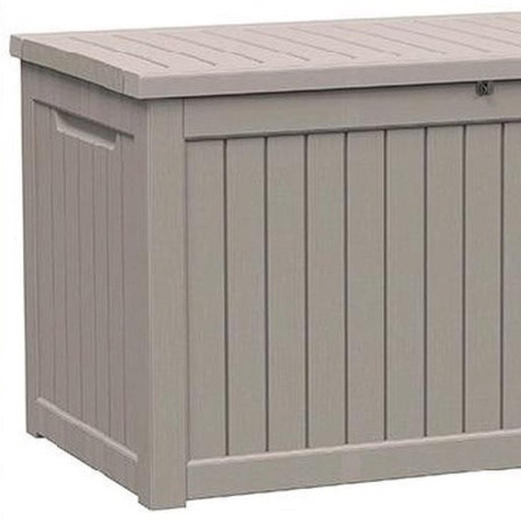 58" Light Brown Polypropylene Water Resistant Deck Box