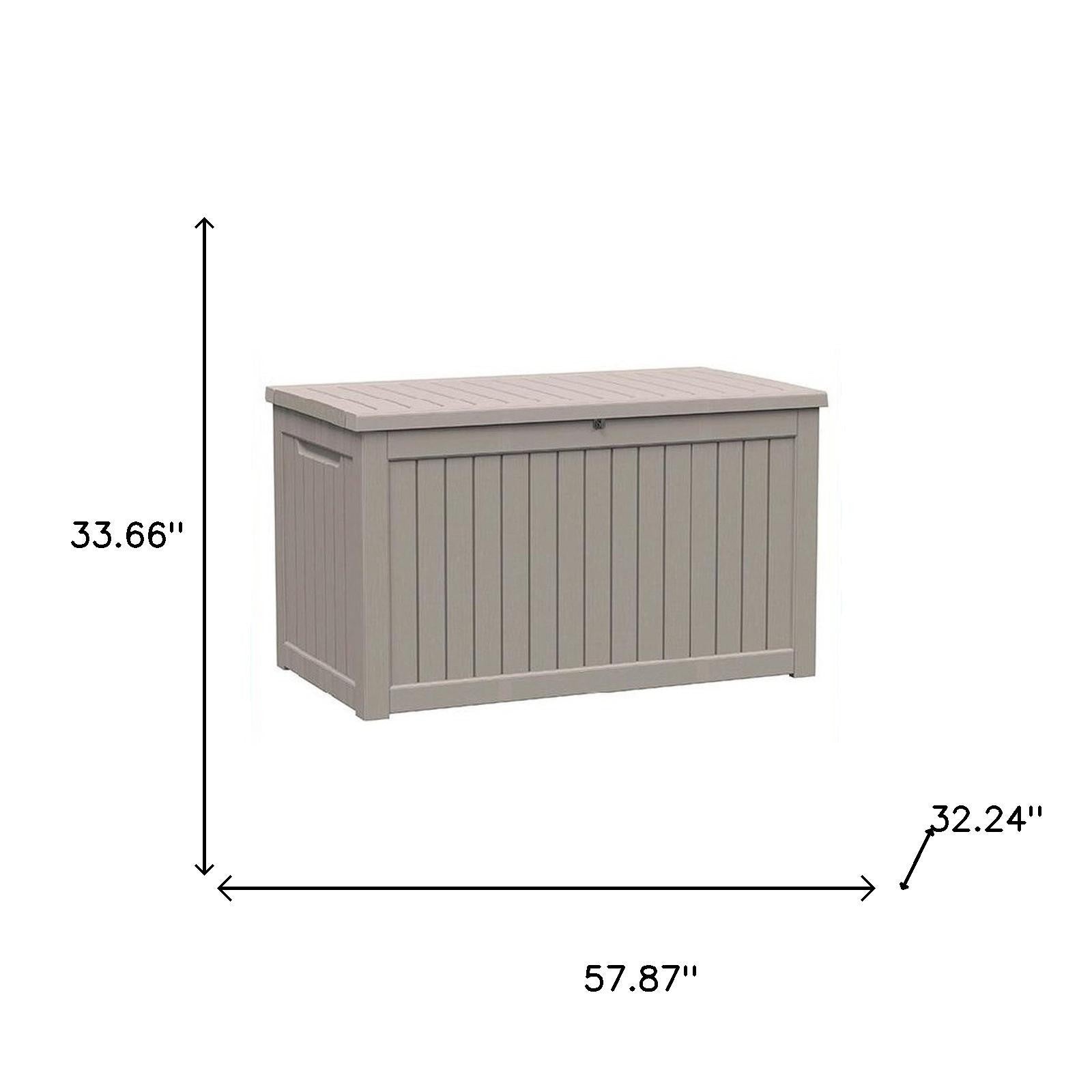 58" Light Brown Polypropylene Water Resistant Deck Box