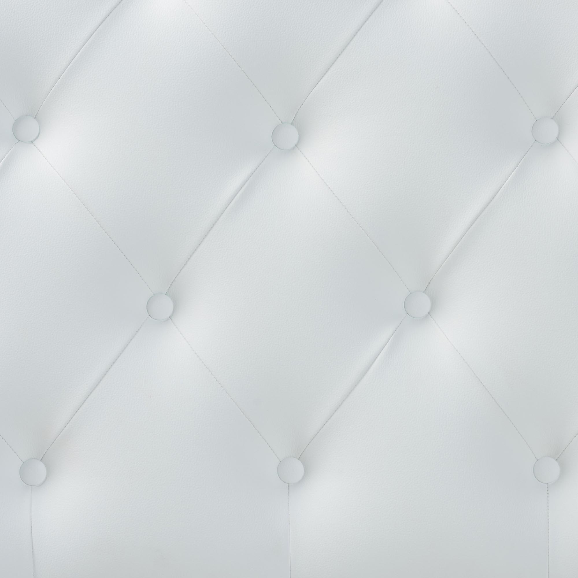 Baxton Studio Myra Modern and Contemporary White Faux Leather Upholstered Button-Tufted Scalloped Twin Size Headboard