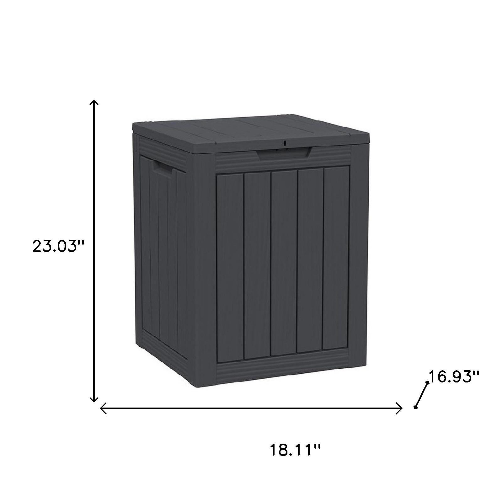 18" Black Polypropylene Water Resistant Deck Box