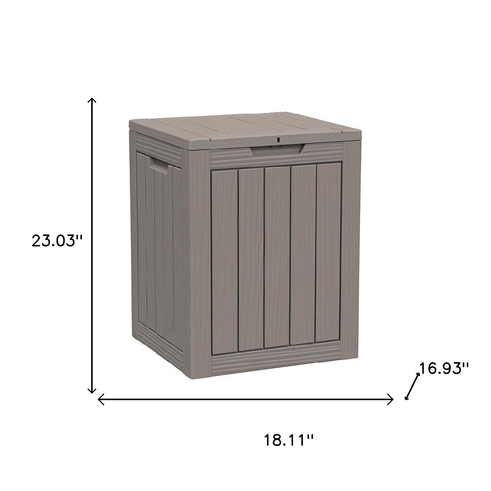 18" Light Brown Polypropylene Water Resistant Deck Box