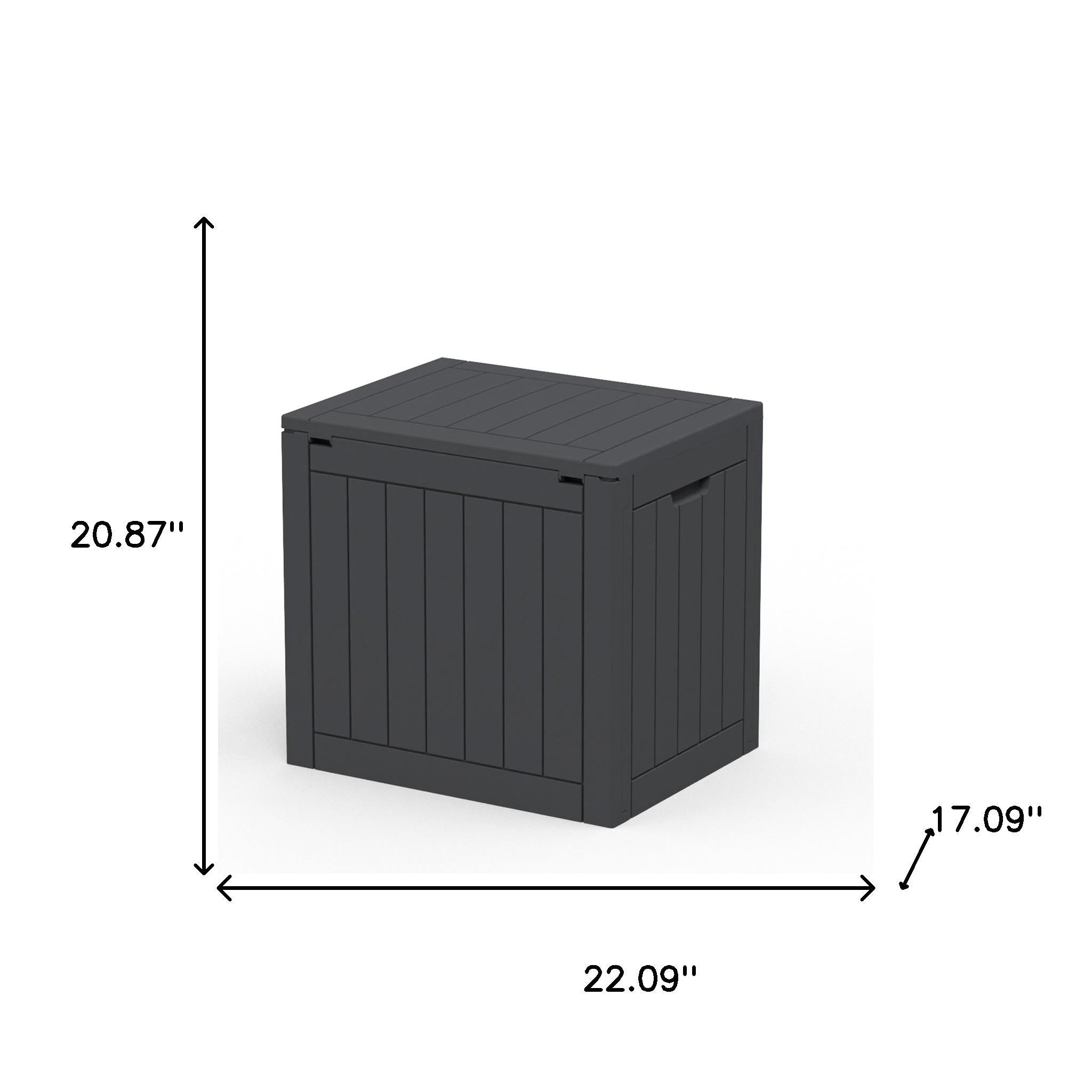 22" Black Polypropylene Water Resistant Deck Box