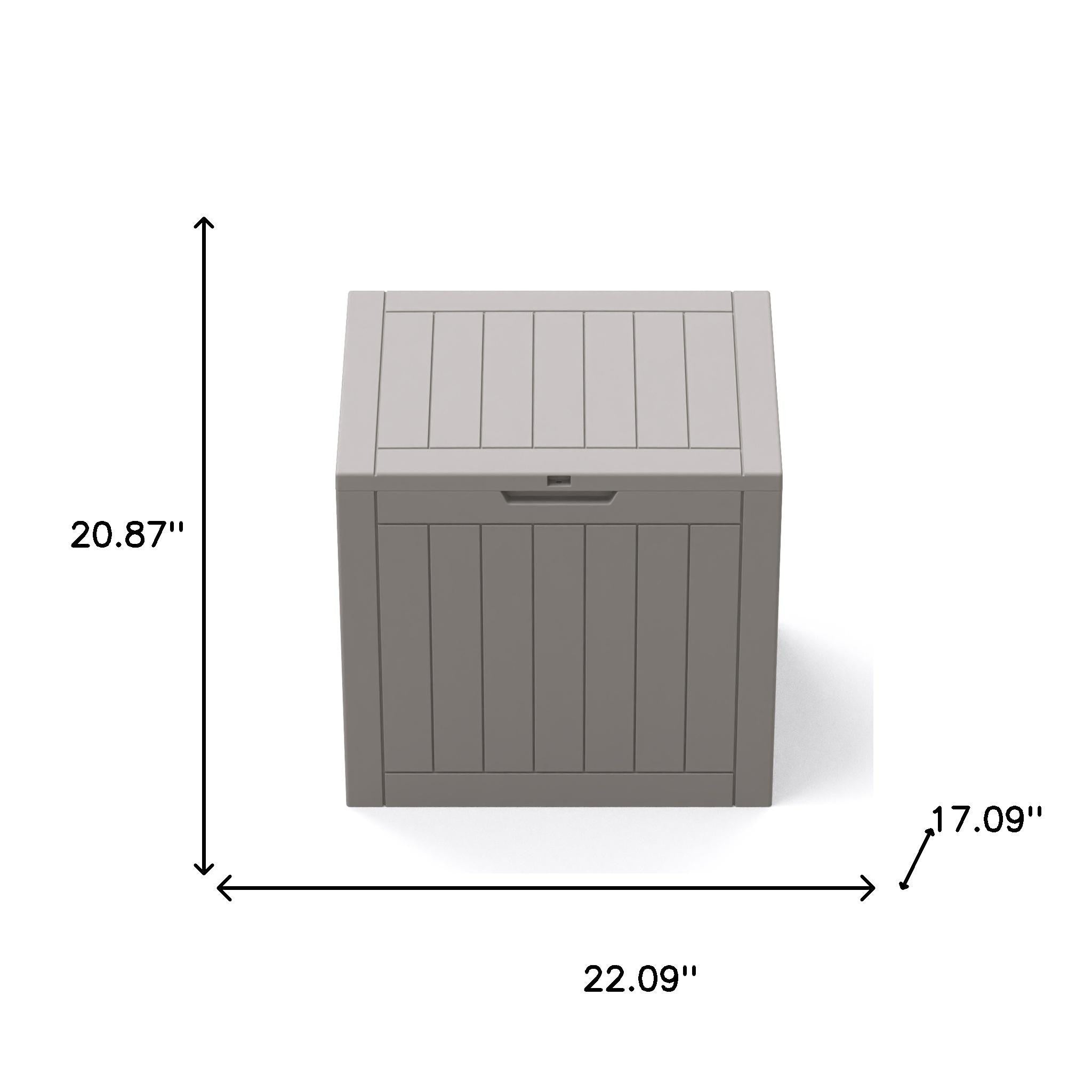 22" Light Brown Polypropylene Water Resistant Deck Box