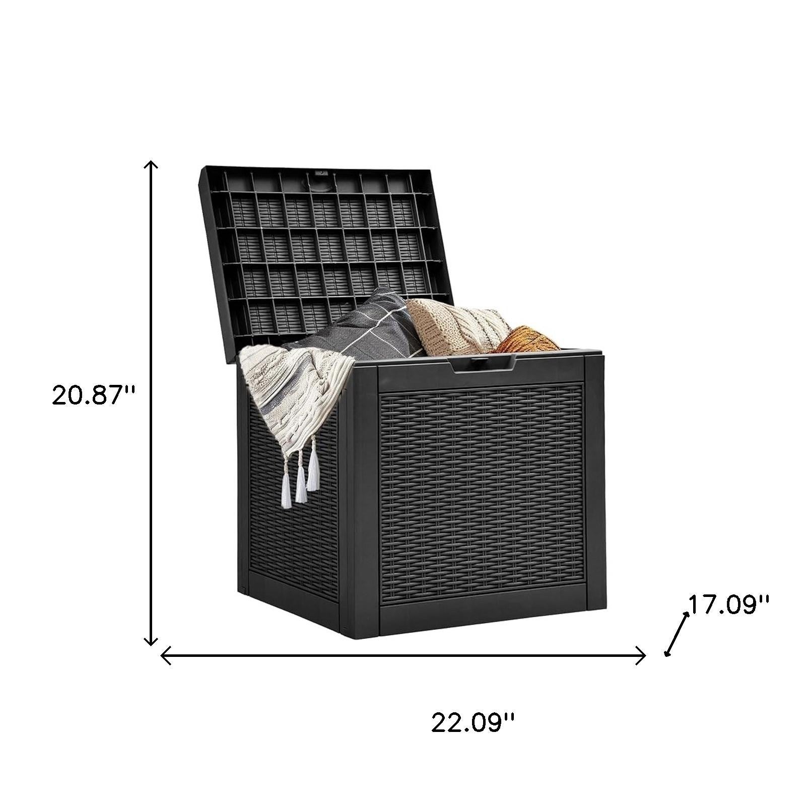 22" Black Polypropylene Water Resistant Deck Box