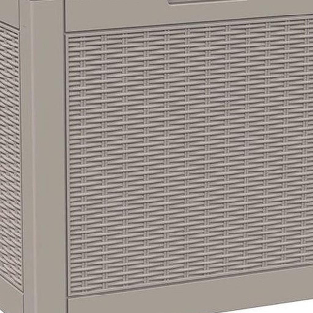 22" Light Brown Polypropylene Water Resistant Deck Box