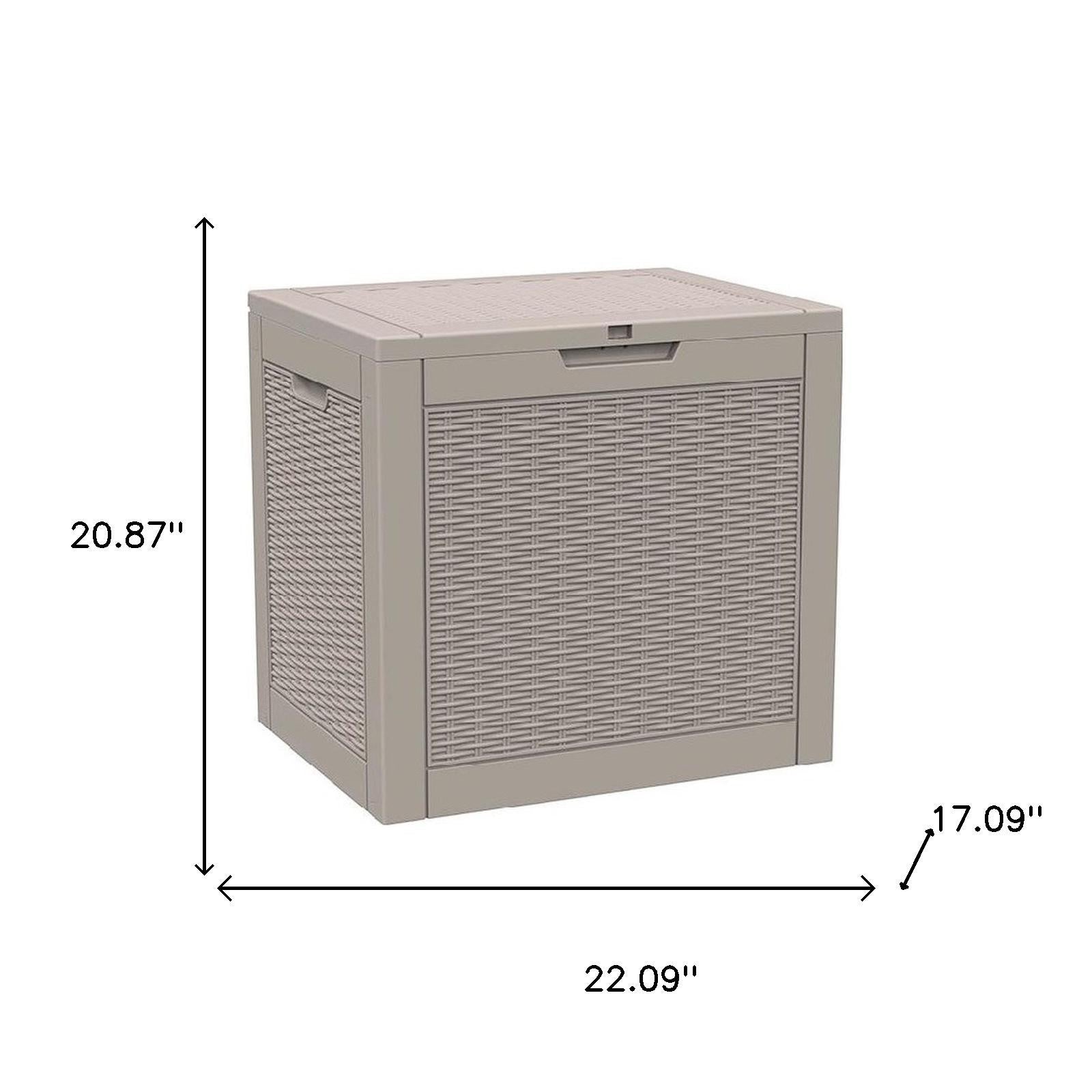 22" Light Brown Polypropylene Water Resistant Deck Box