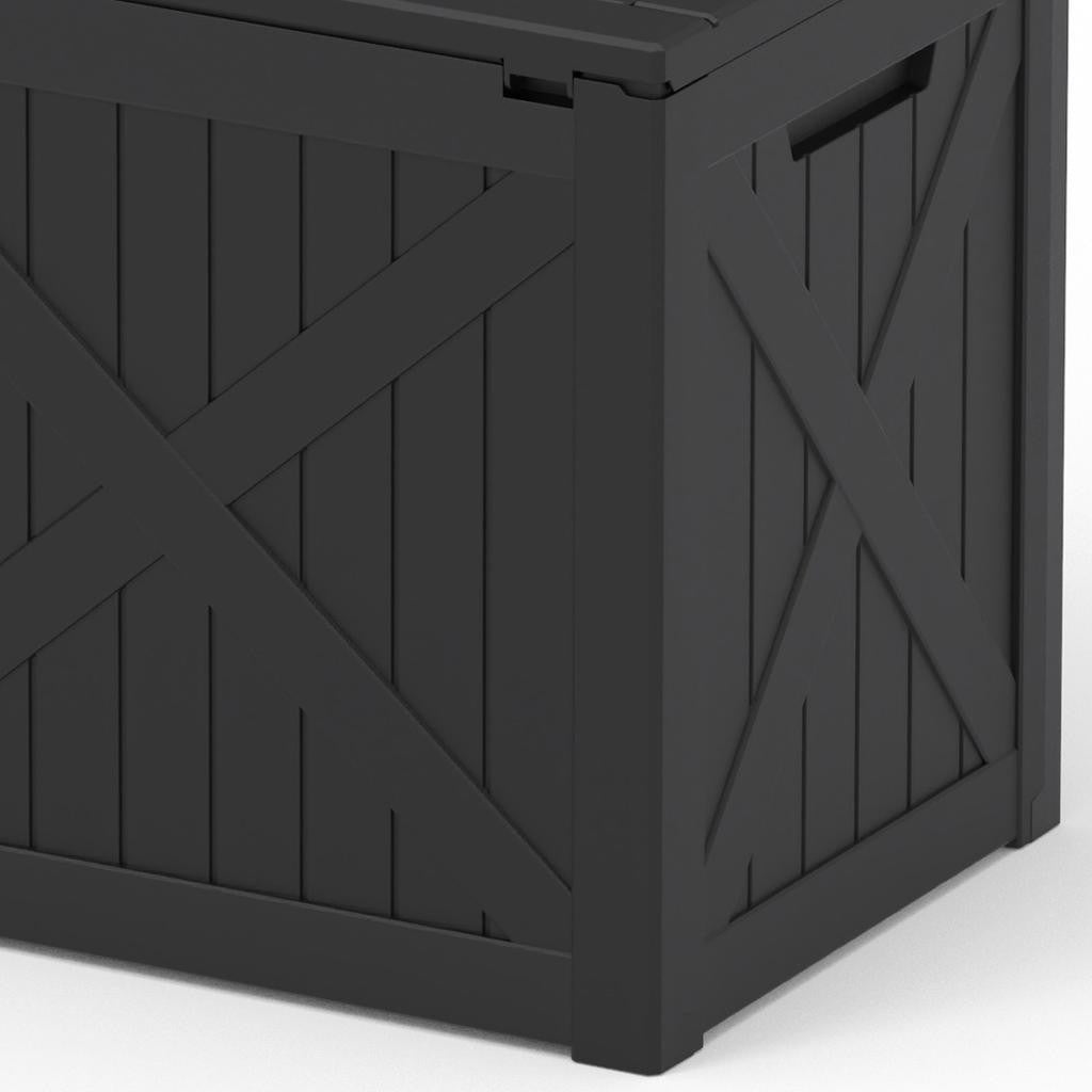 22" Black Polypropylene Water Resistant Deck Box