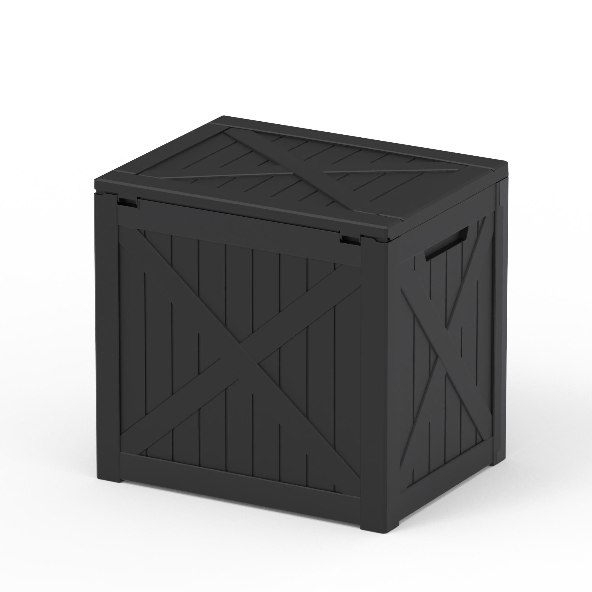 22" Black Polypropylene Water Resistant Deck Box