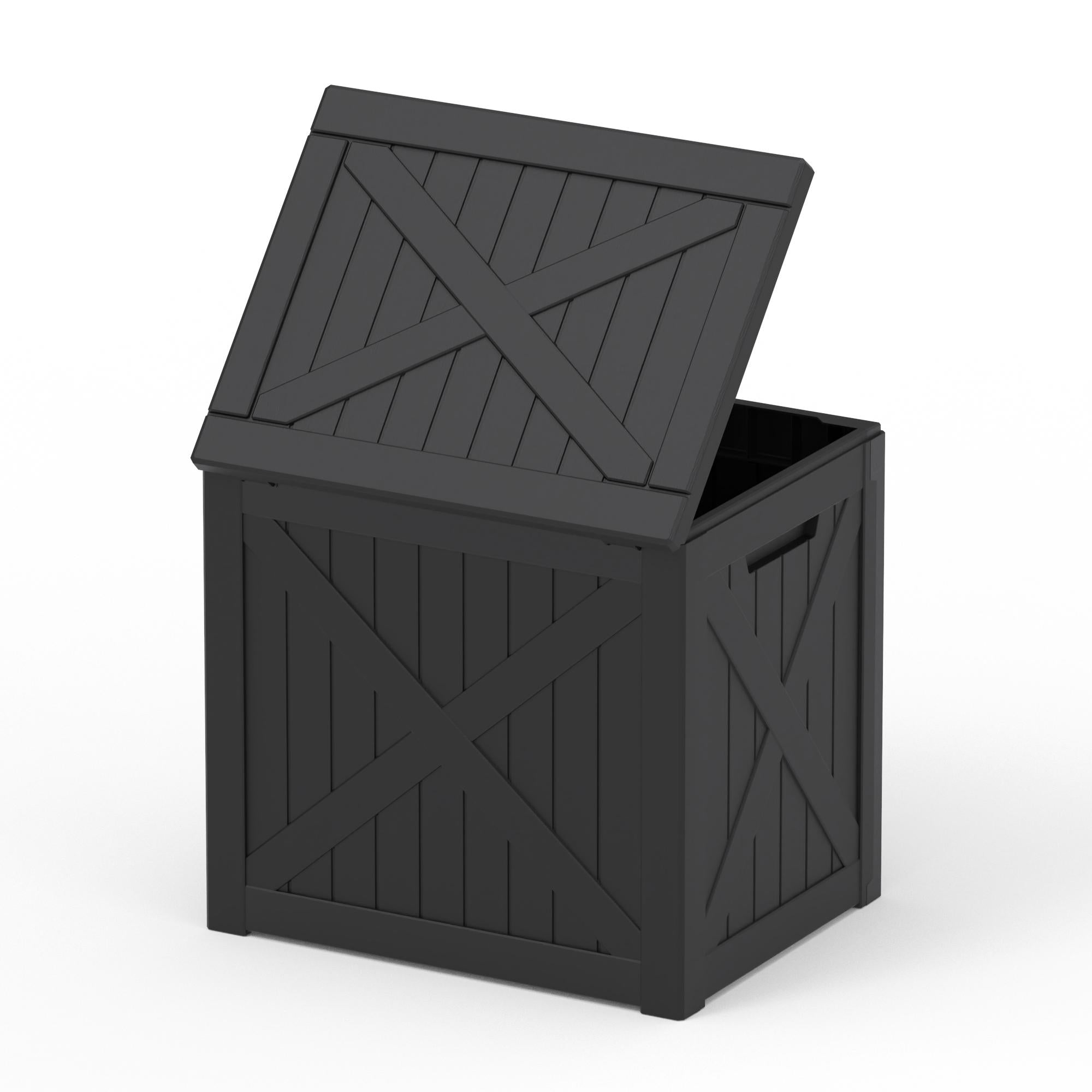 22" Black Polypropylene Water Resistant Deck Box