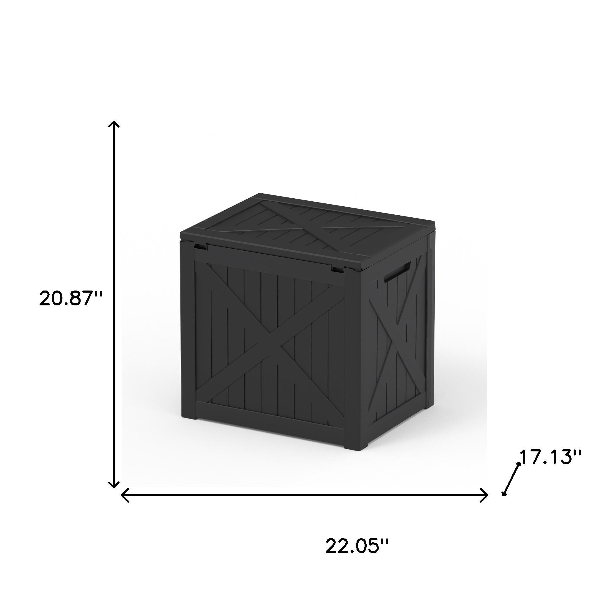 22" Black Polypropylene Water Resistant Deck Box