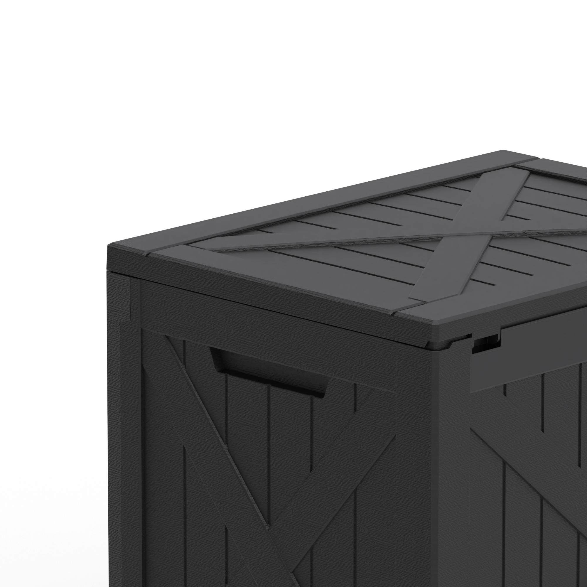 22" Black Polypropylene Water Resistant Deck Box