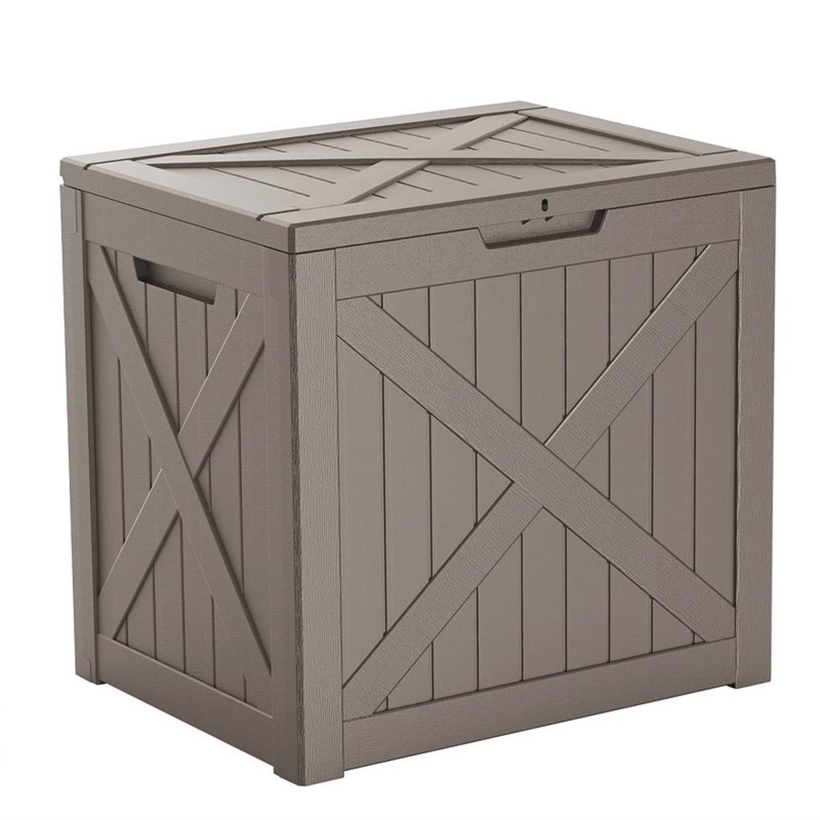22" Light Brown Polypropylene Water Resistant Deck Box