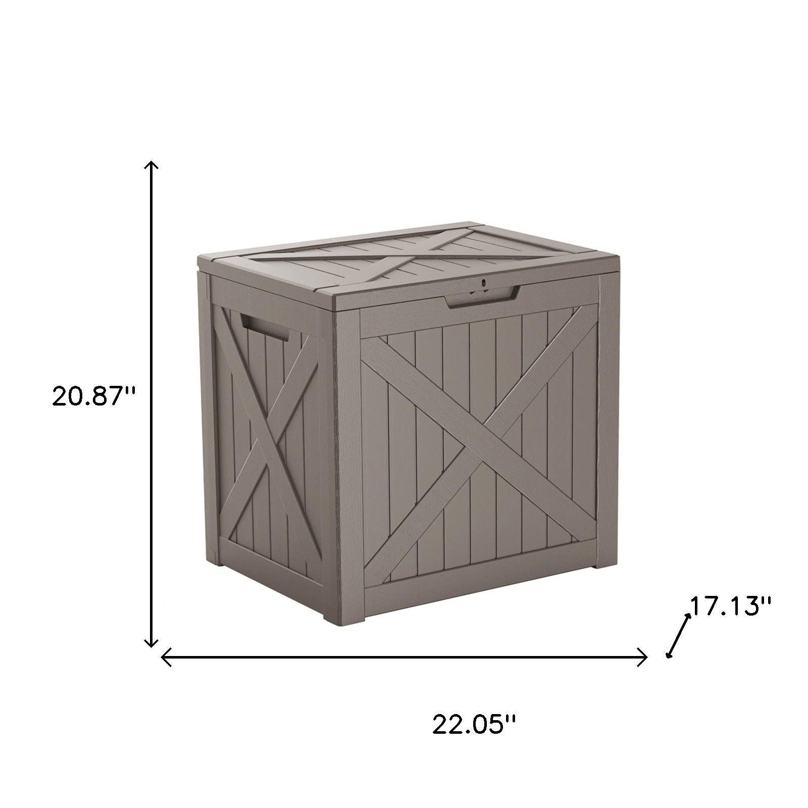 22" Light Brown Polypropylene Water Resistant Deck Box