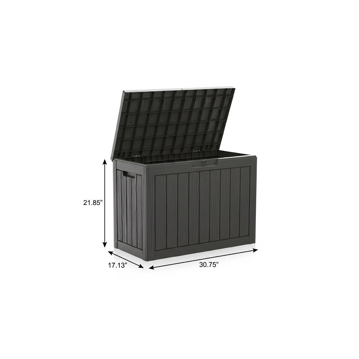 31" Black Polypropylene Water Resistant Deck Box