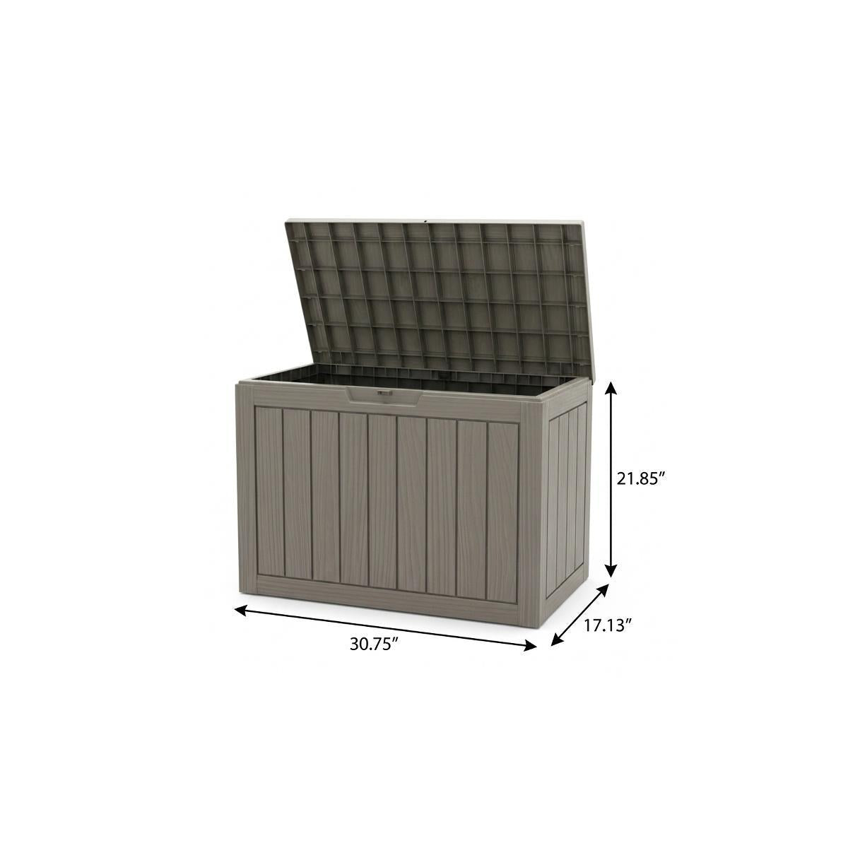 31" Light Brown Polypropylene Water Resistant Deck Box