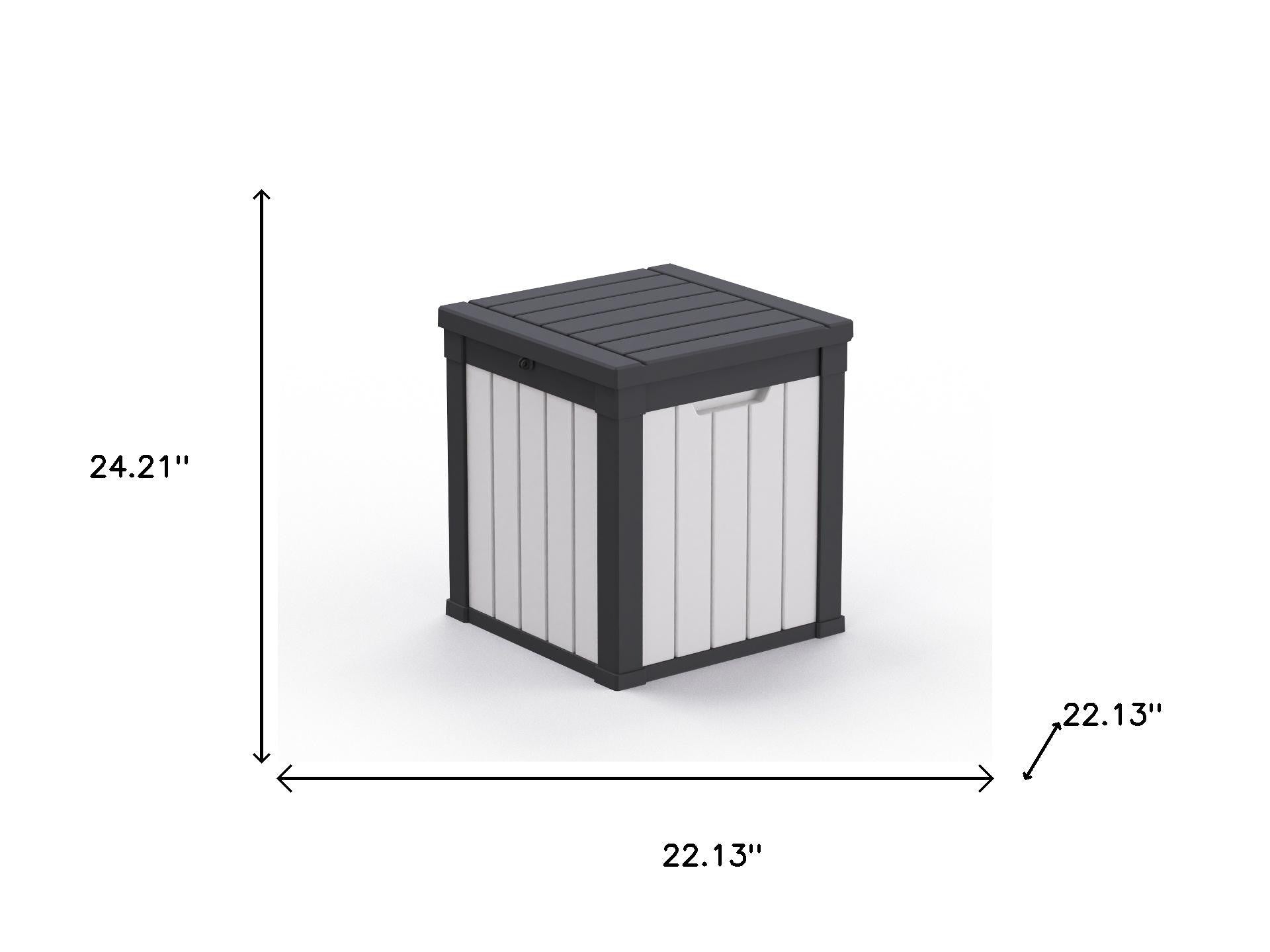22" White Polypropylene Water Resistant Deck Box